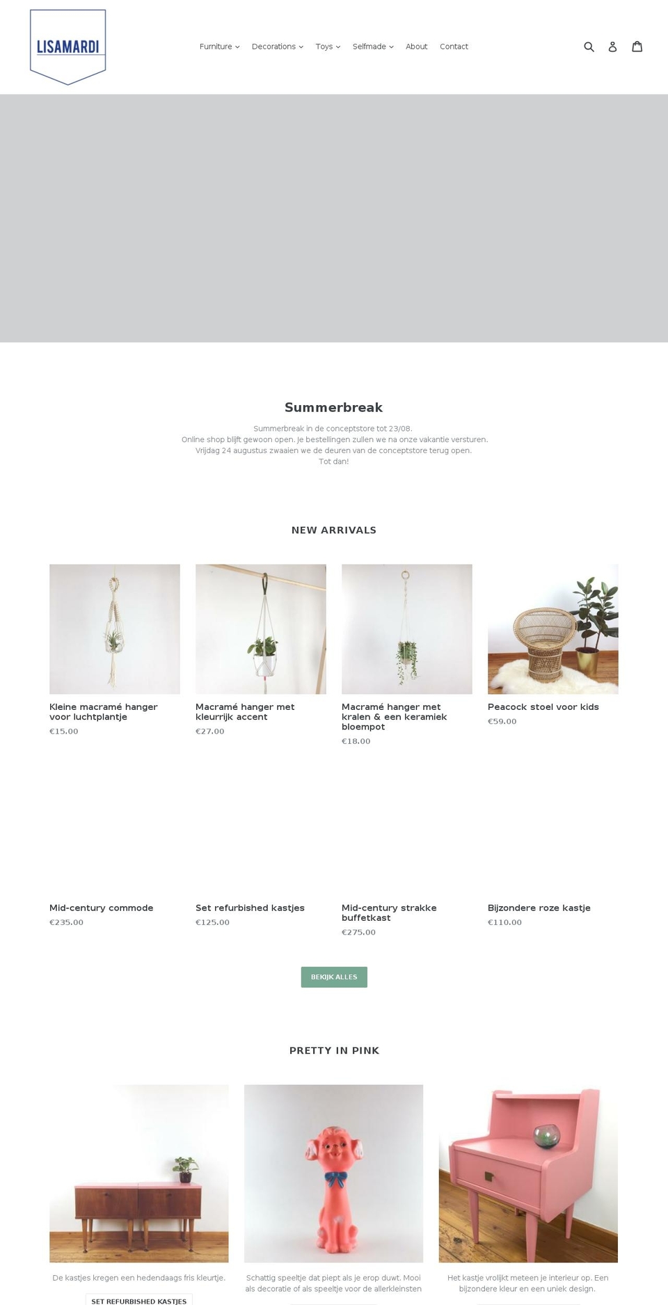 lisamardi.be shopify website screenshot