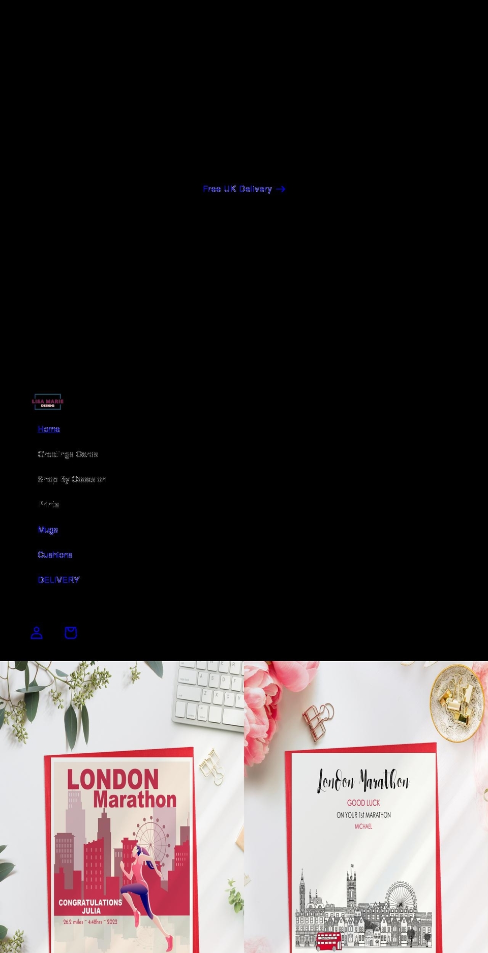 lisamariedesigns.co.uk shopify website screenshot
