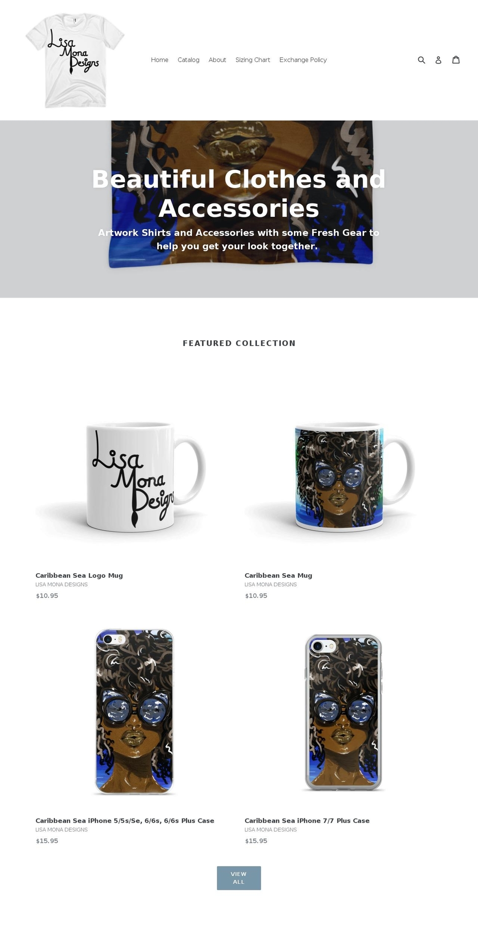 lisamonadesigns.com — Shopify storefront screenshot