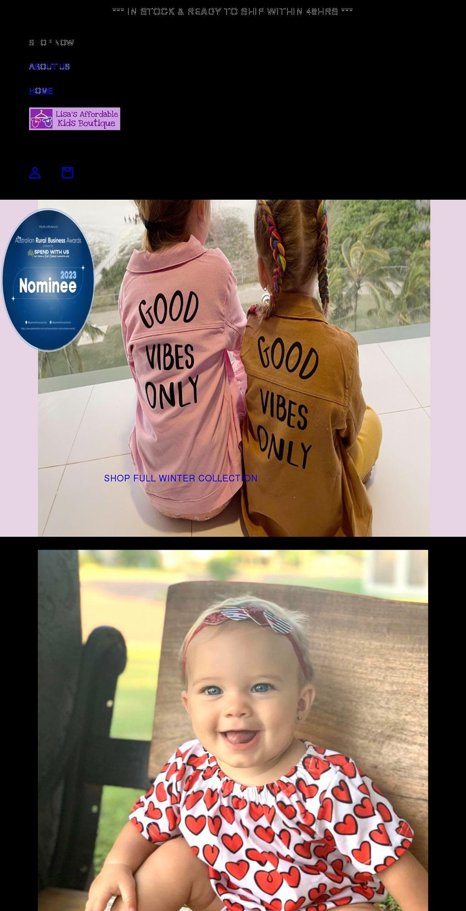 lisasaffordablekidsboutique.com — Shopify storefront screenshot