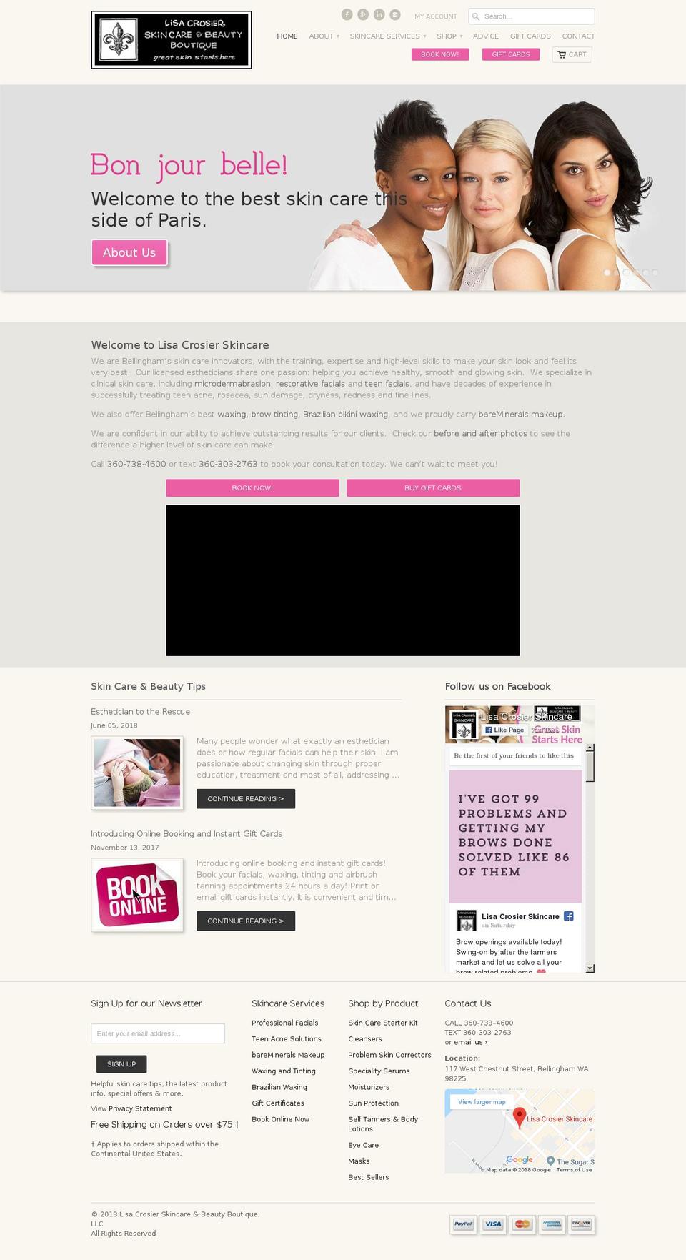 lisaskincare.com shopify website screenshot