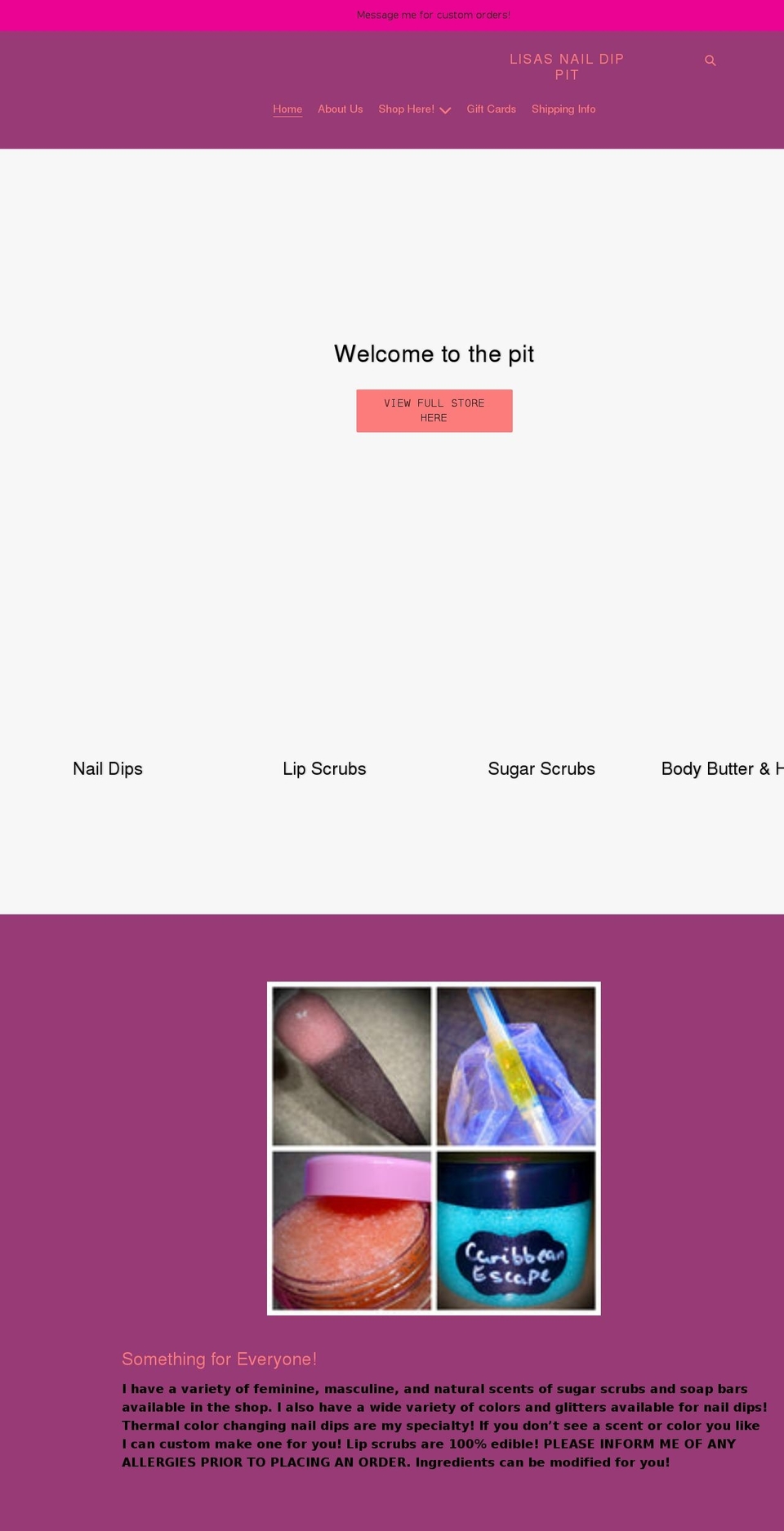 lisasnaildippit.com shopify website screenshot