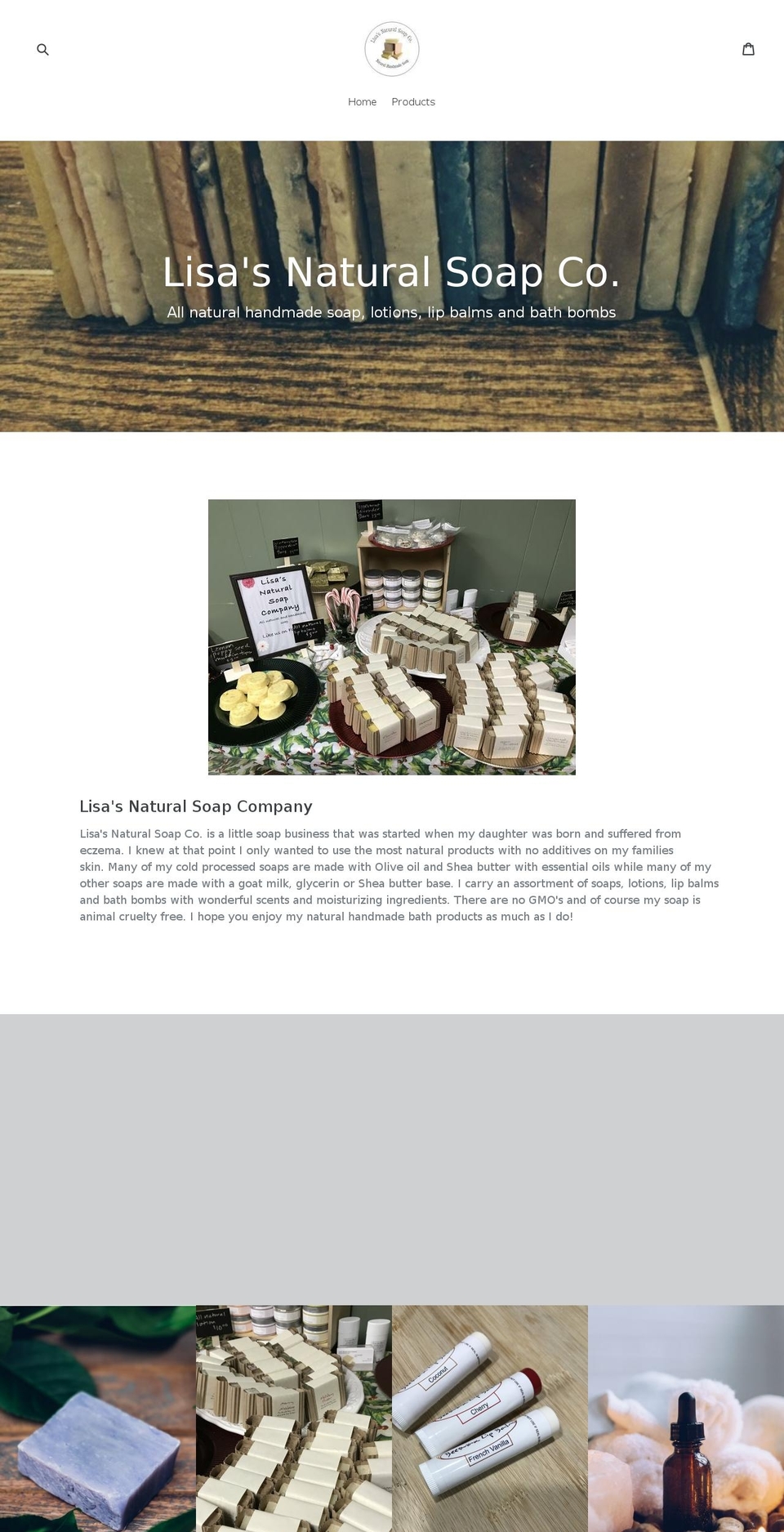 lisasnaturalsoapco.com — Shopify storefront screenshot