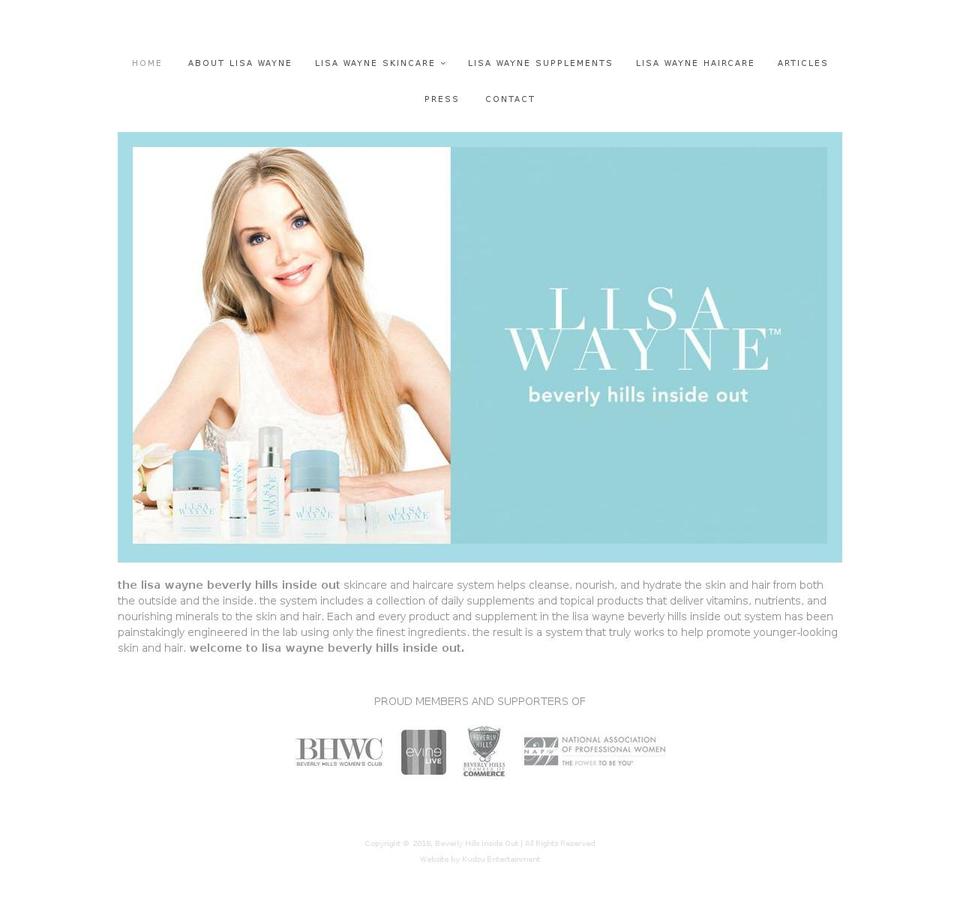 lisawaynebeverlyhillsinsideout.com — Shopify storefront screenshot