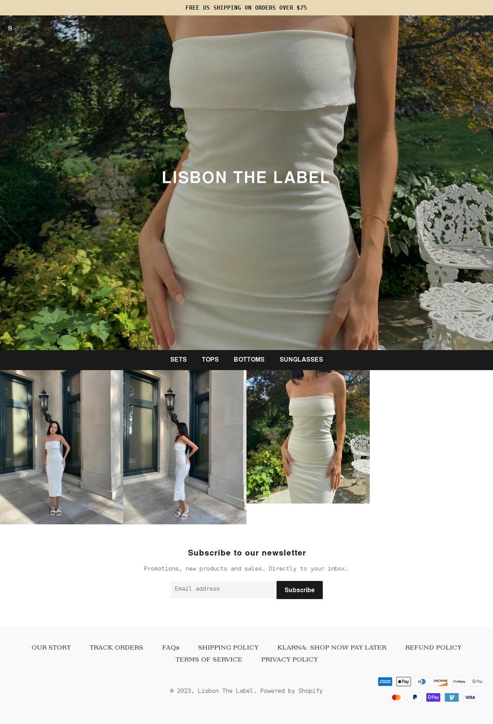 lisbonthelabel.com shopify website screenshot