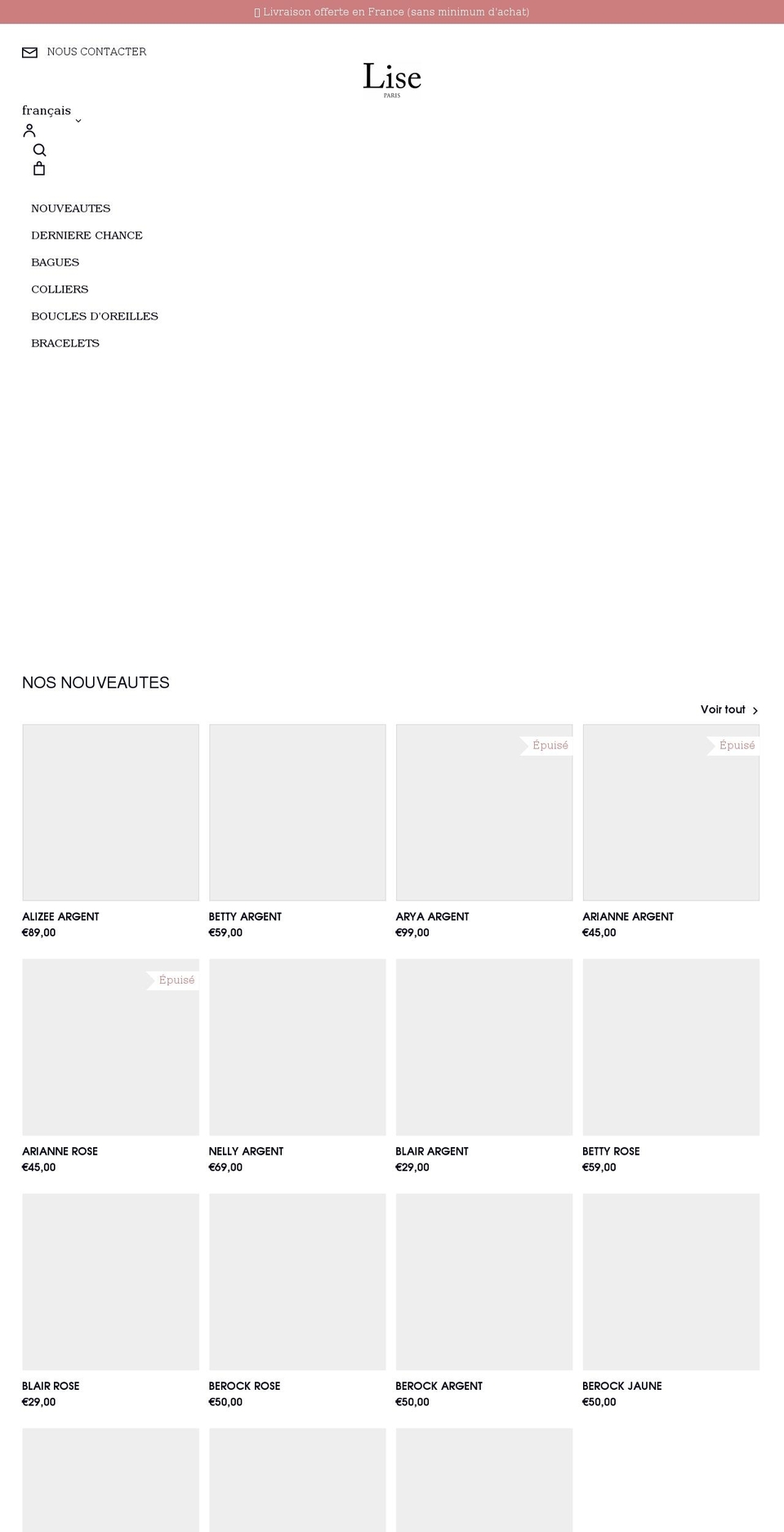 lise-paris.com shopify website screenshot