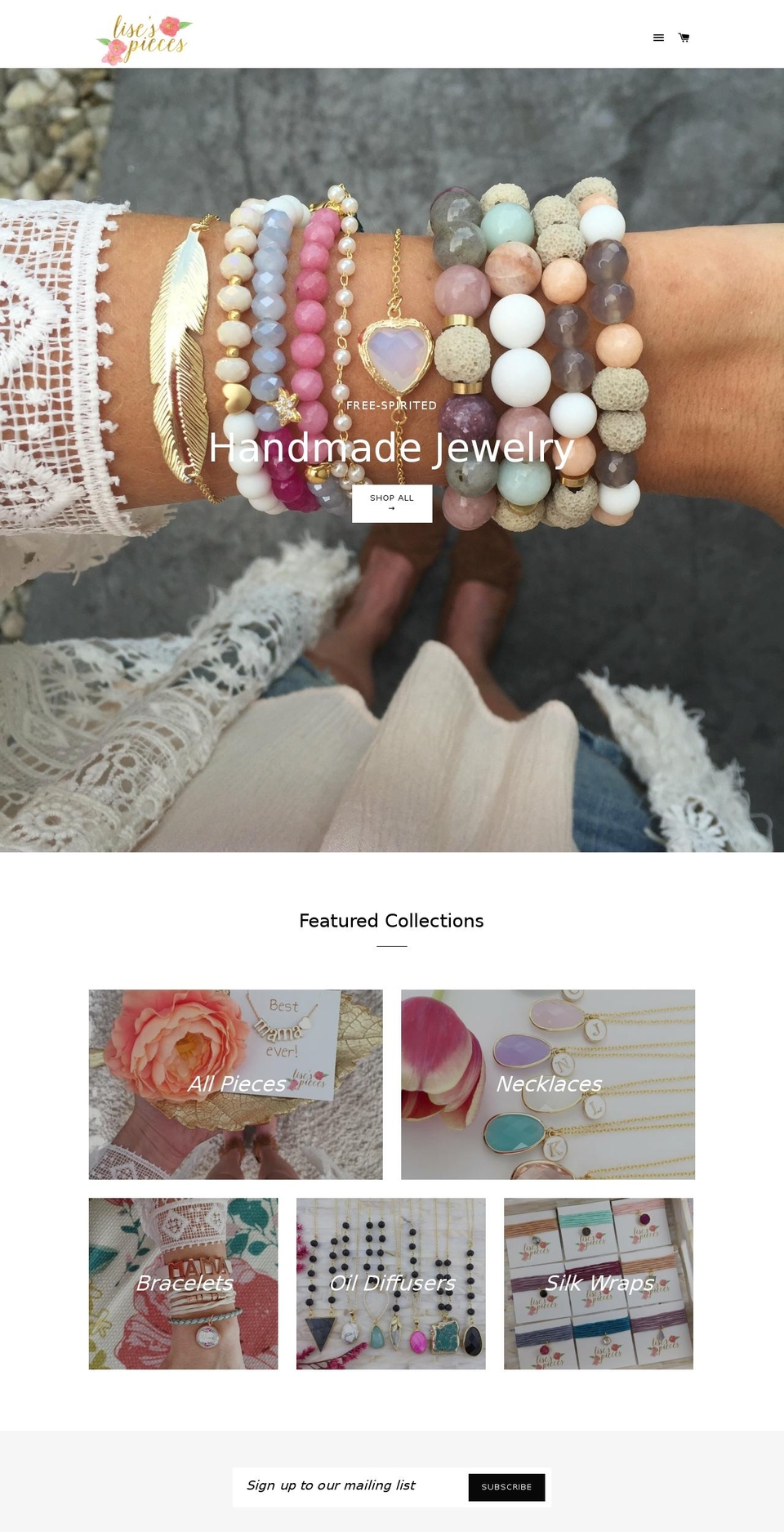 lisespieces.com shopify website screenshot