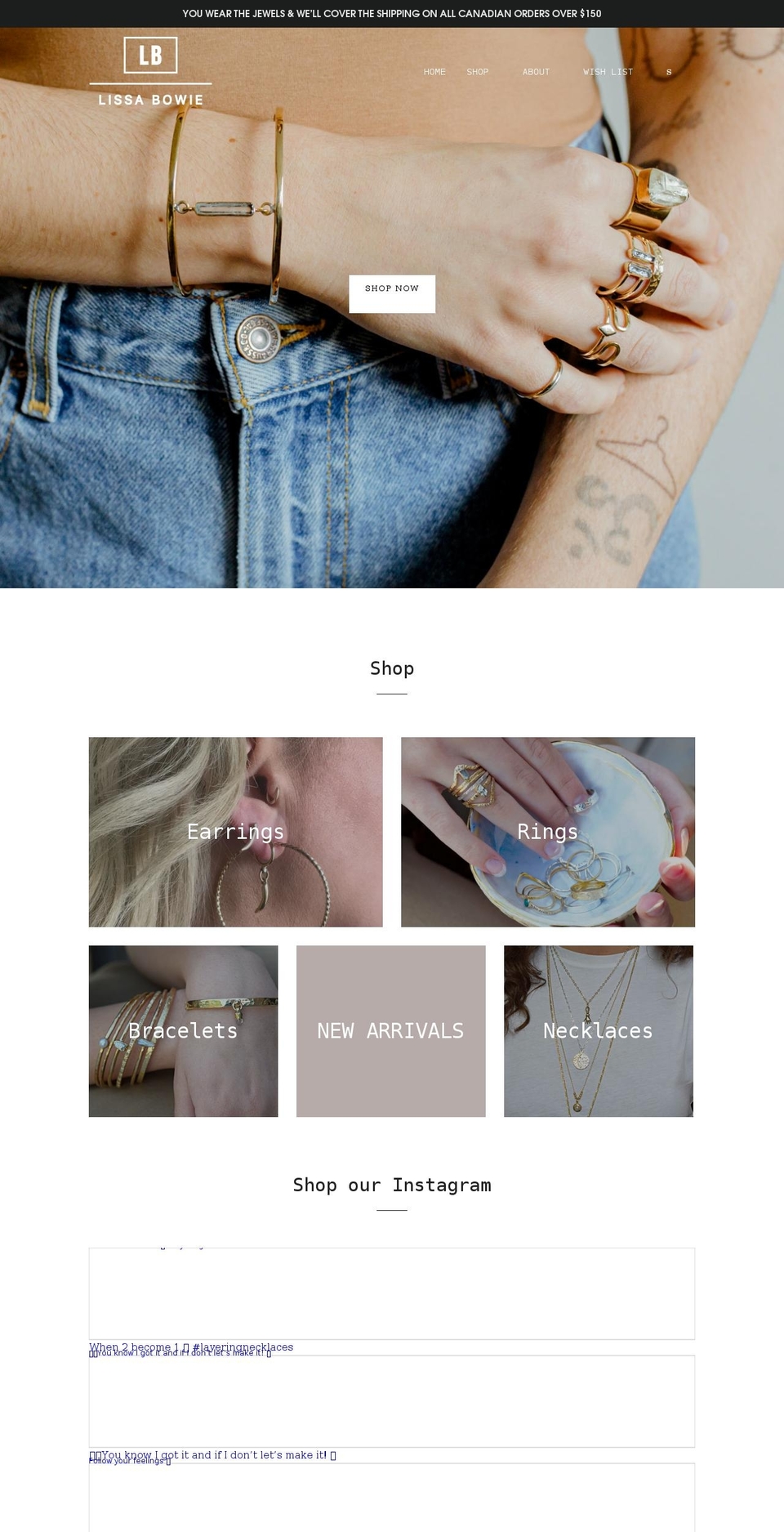 lissabowie.com shopify website screenshot