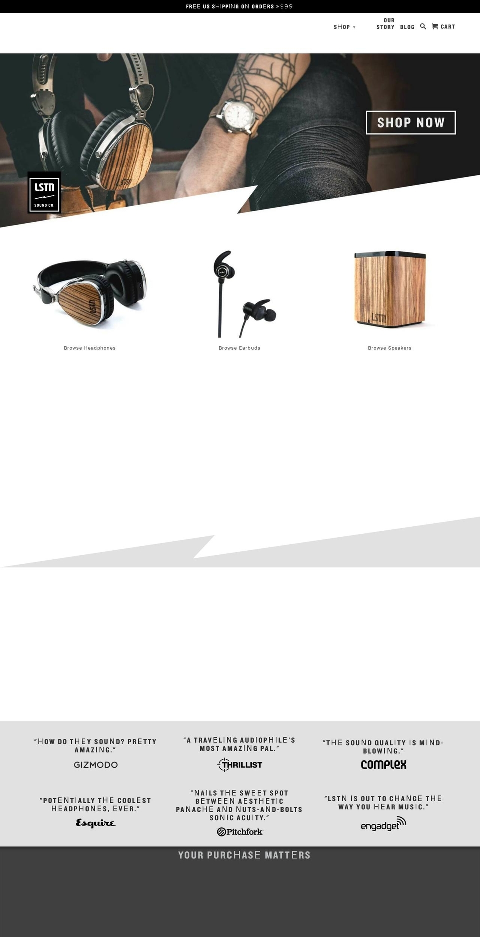 listenheadphones.com shopify website screenshot