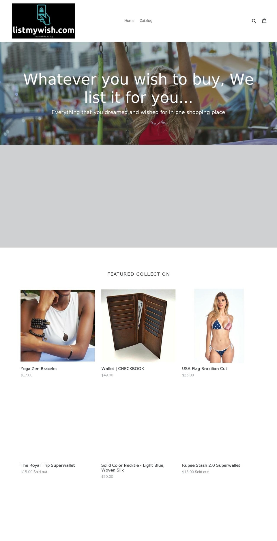 listmywish.com — Shopify storefront screenshot