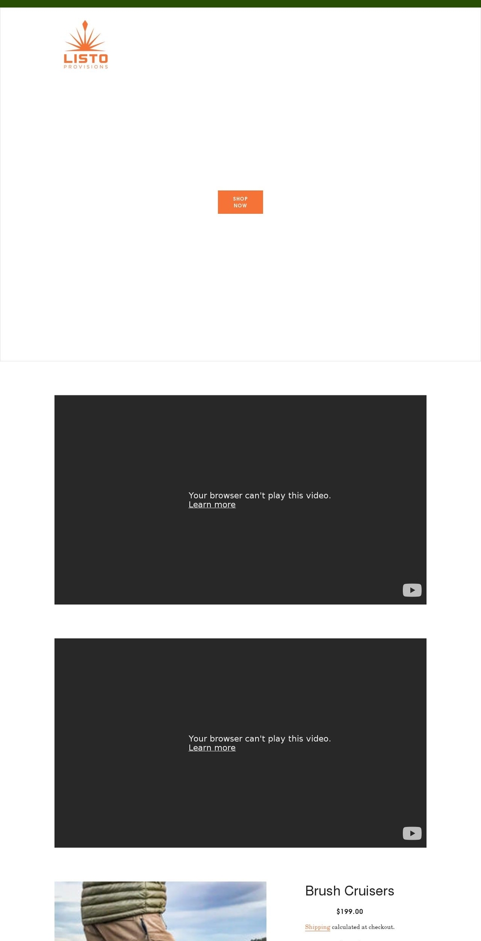 listoprovisions.com shopify website screenshot