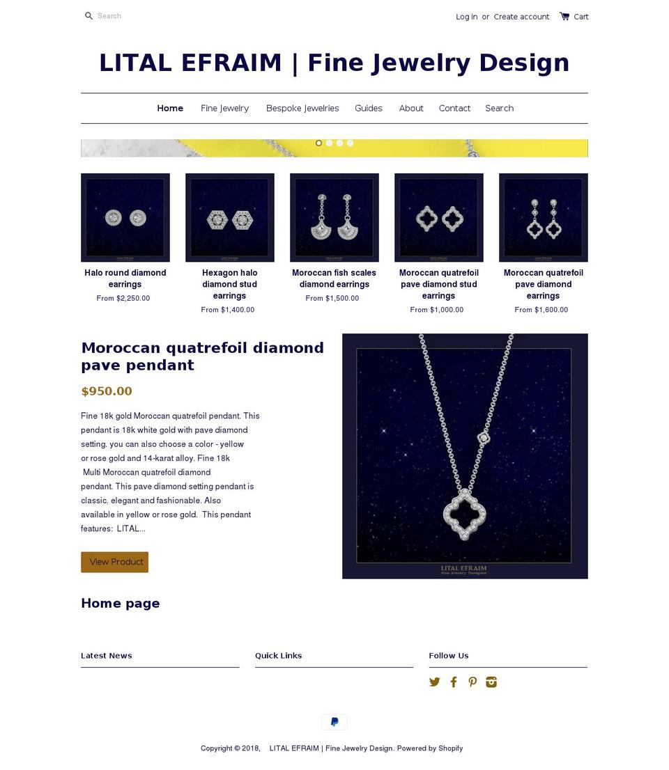 litalefraimjewelry.com shopify website screenshot