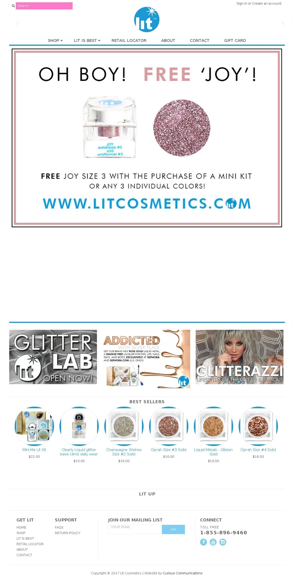 litcosmetics.com shopify website screenshot