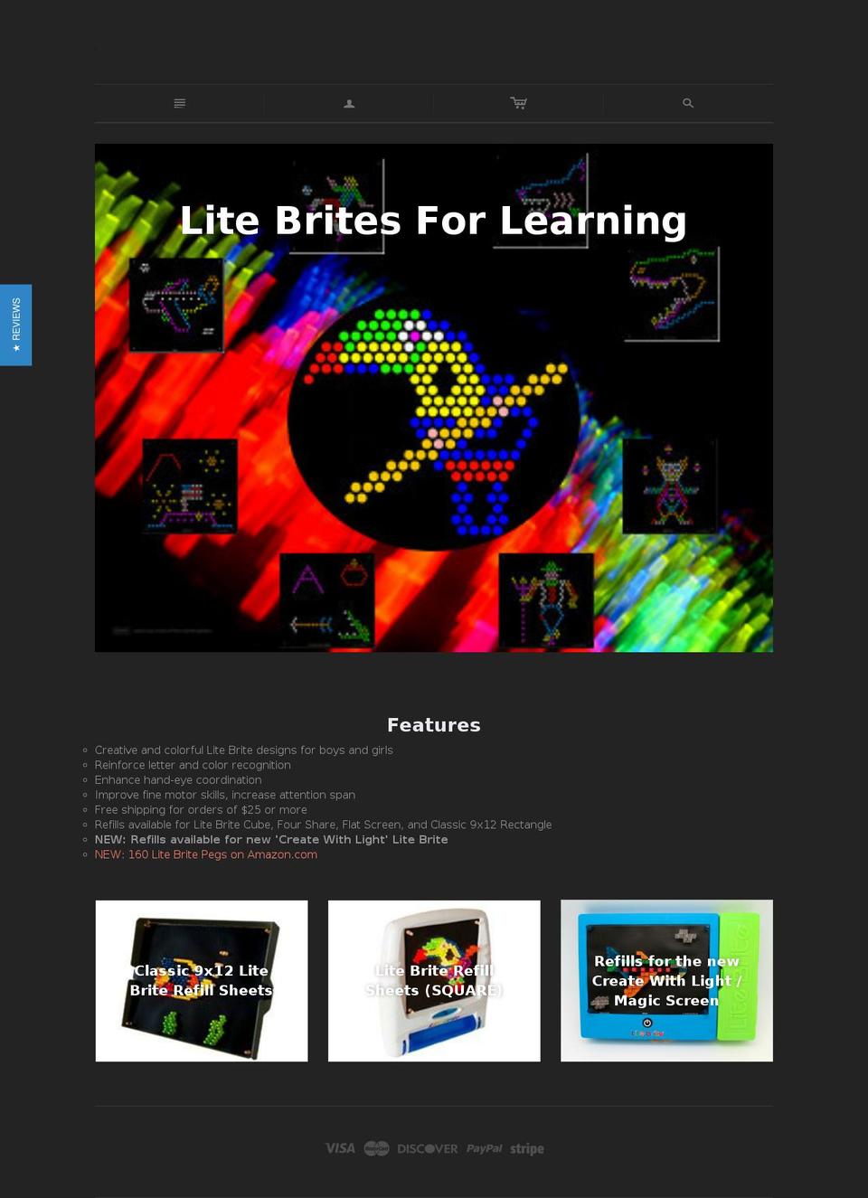 litebritesforlearning.com shopify website screenshot