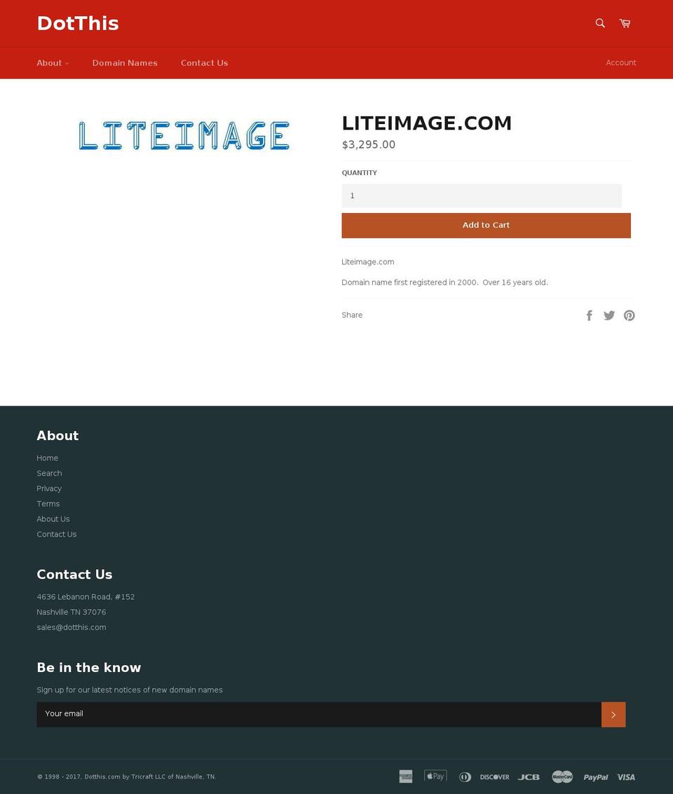 liteimage.com shopify website screenshot