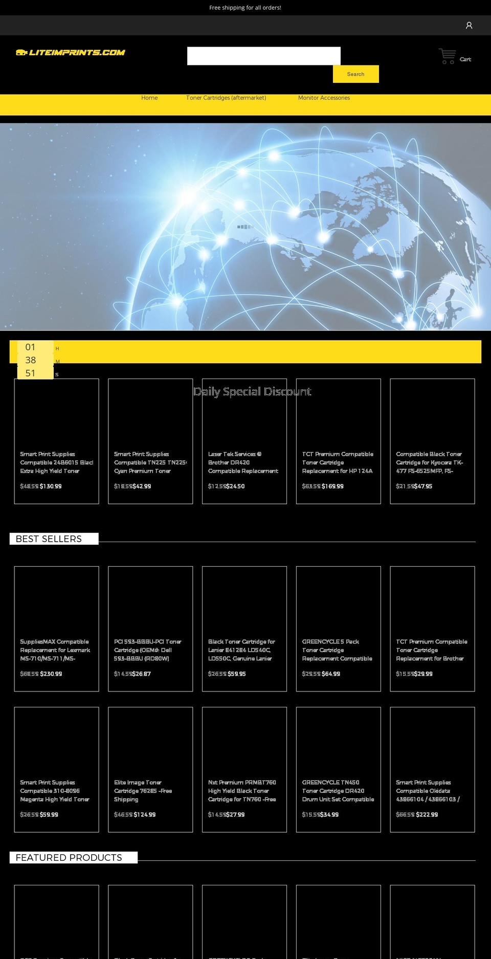 liteimprints.com — Shopify storefront screenshot