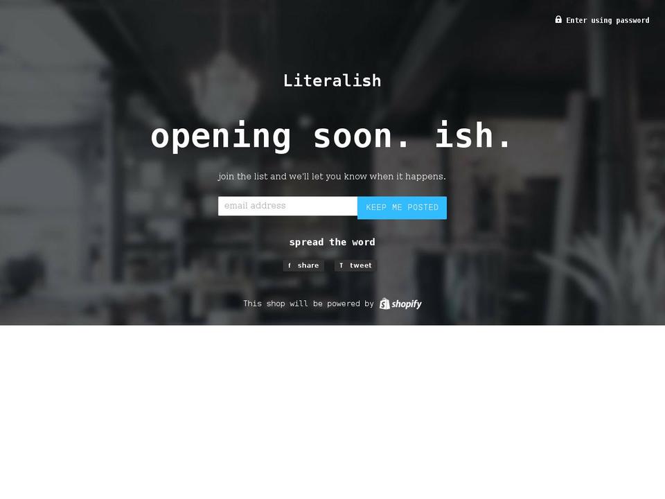 literalish.com — Shopify storefront screenshot