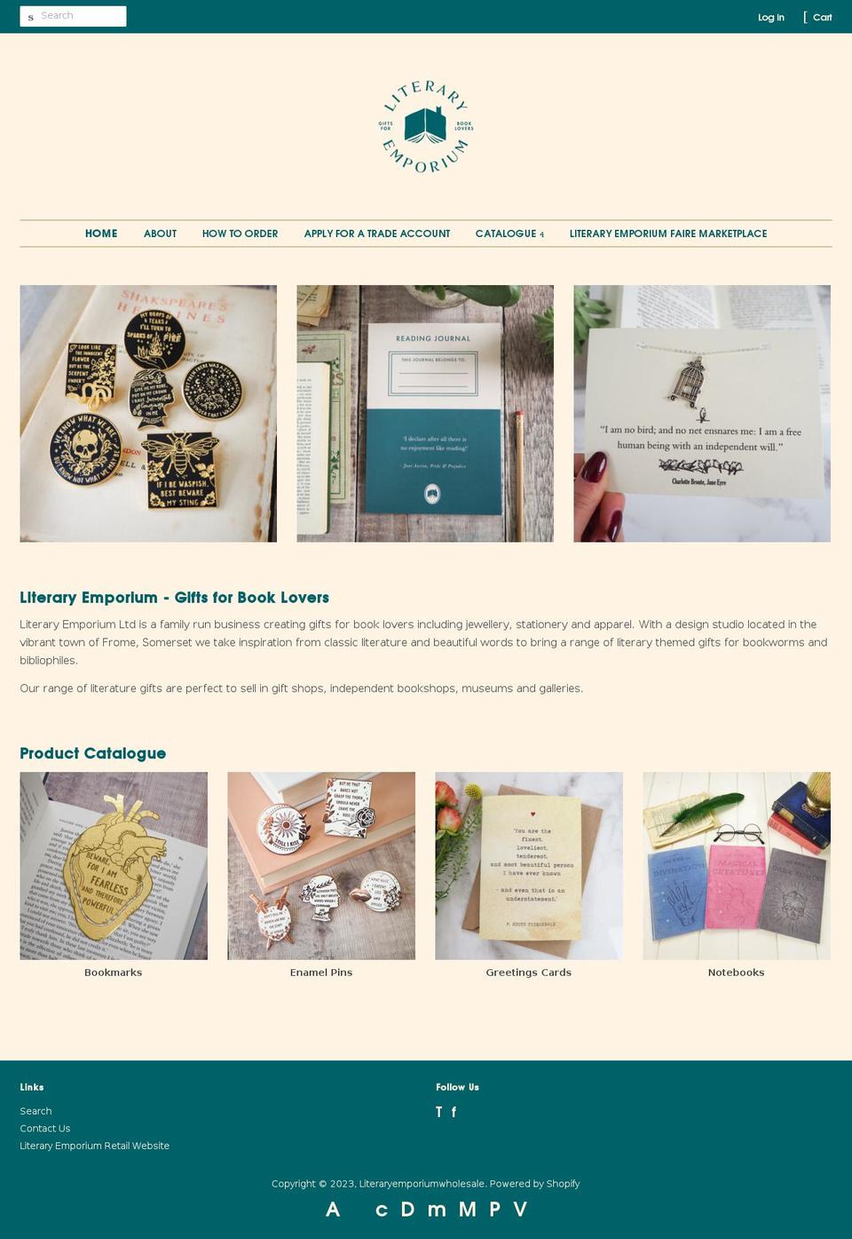 literaryemporiumwholesale.com — Shopify storefront screenshot