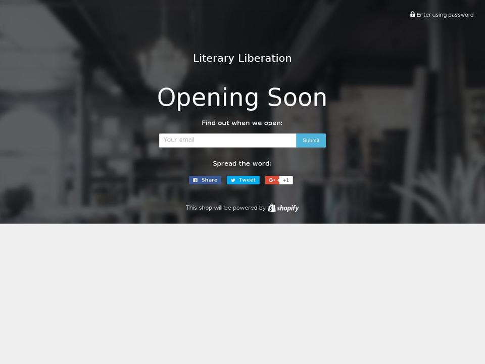 literaryliberation.com shopify website screenshot