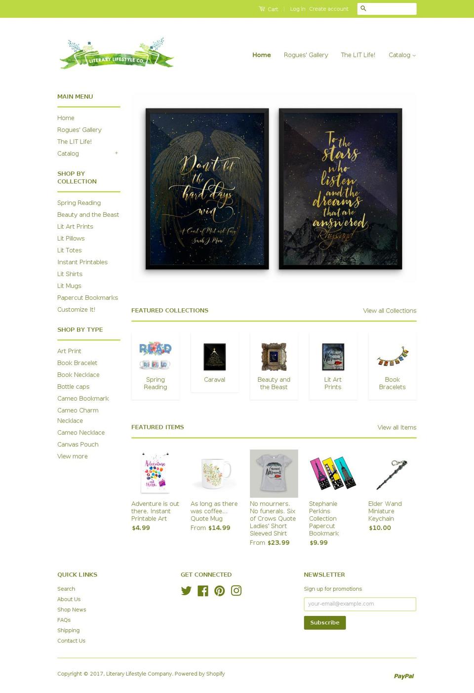 literarylifestylecompany.com shopify website screenshot