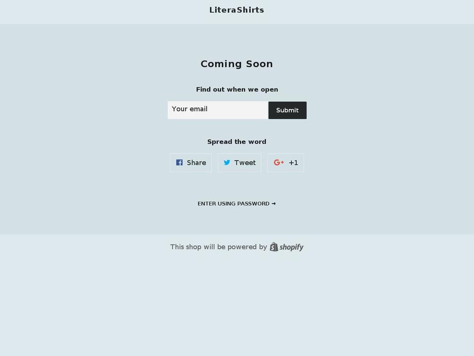 literashirts.com — Shopify storefront screenshot