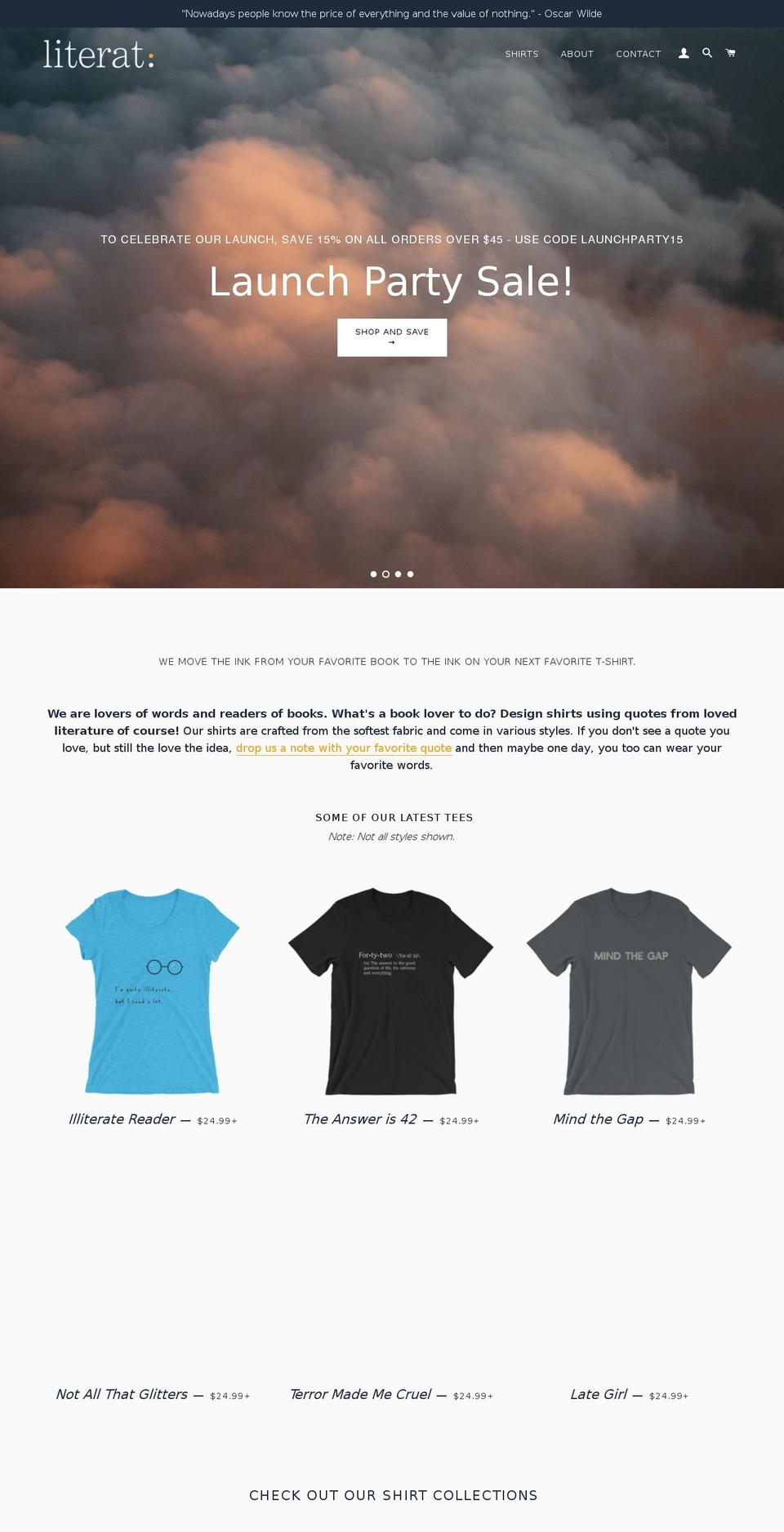 literathreads.com shopify website screenshot