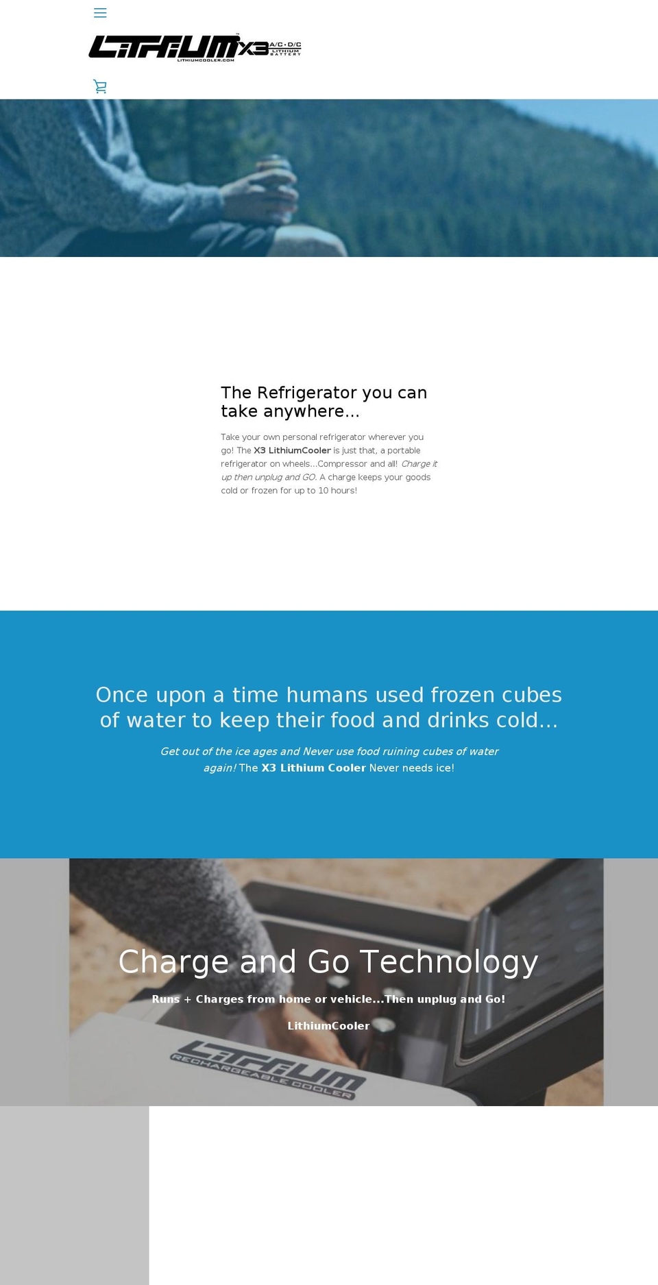 lithiumcooler.com — Shopify storefront screenshot