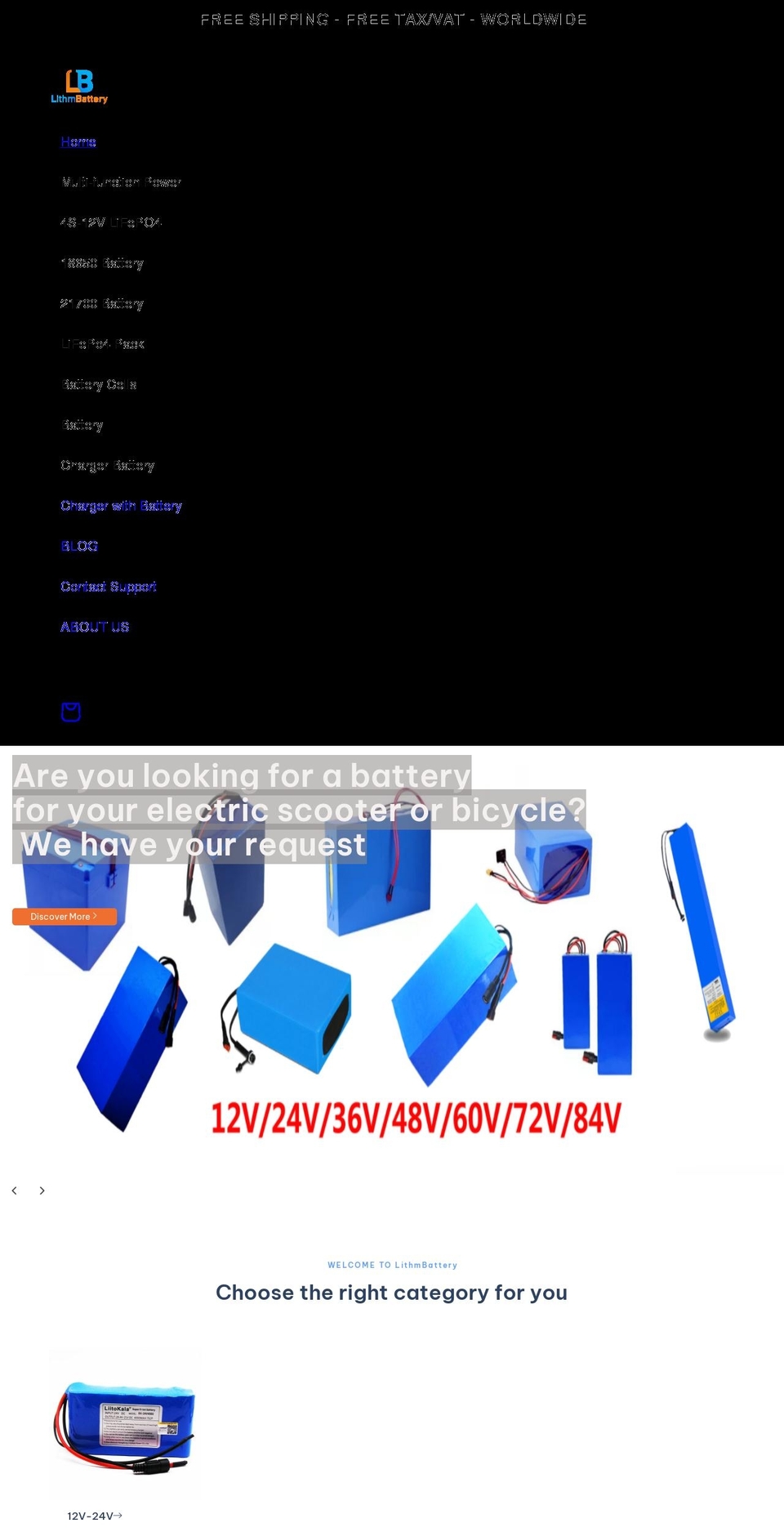 lithmbattery.com shopify website screenshot