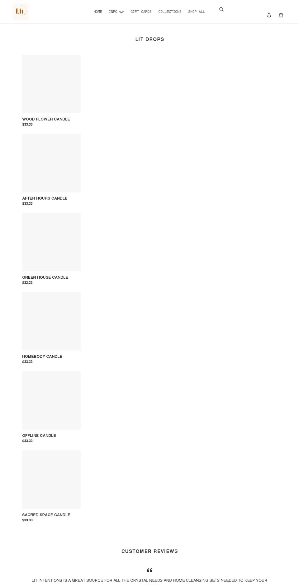 litintentions.com shopify website screenshot