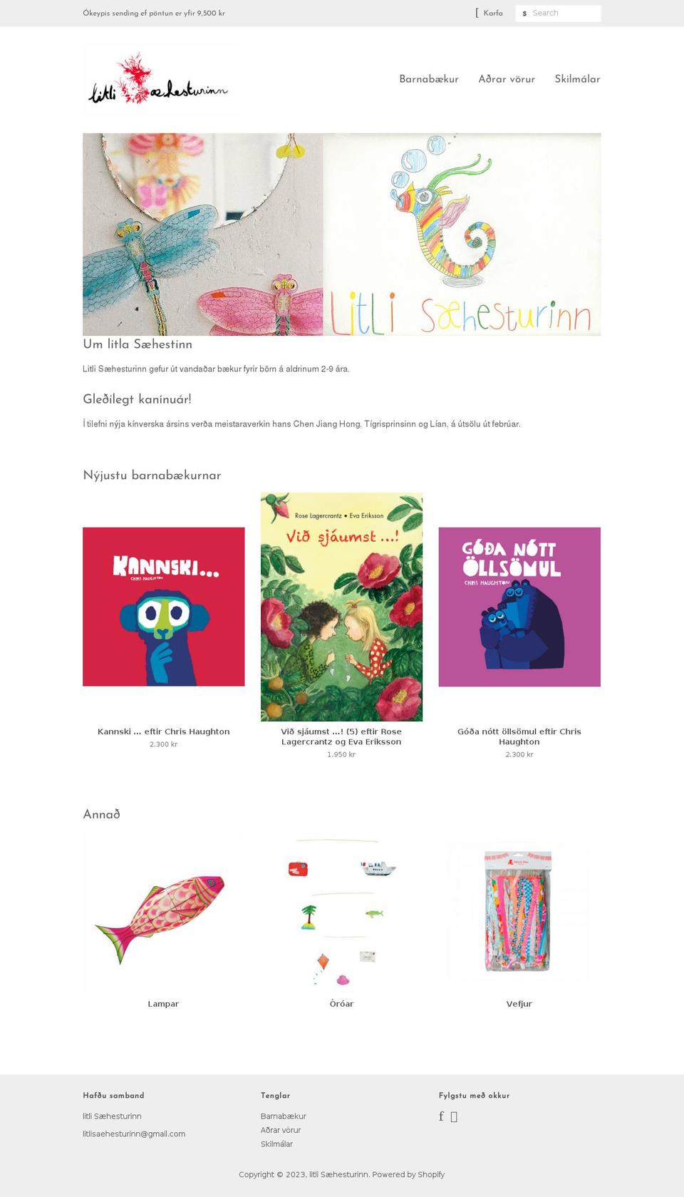 litlisaehesturinn.is shopify website screenshot