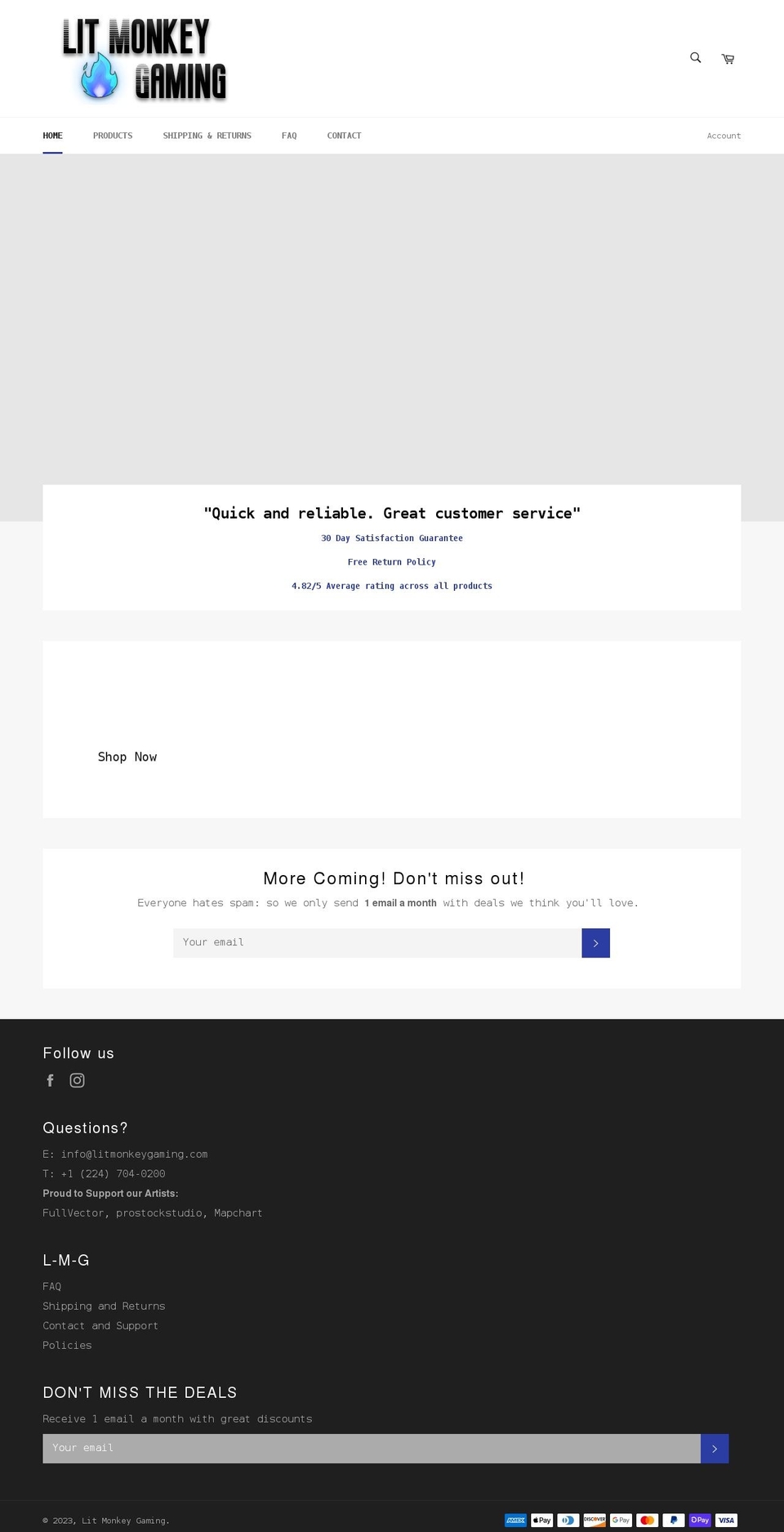 litmonkeygaming.com shopify website screenshot
