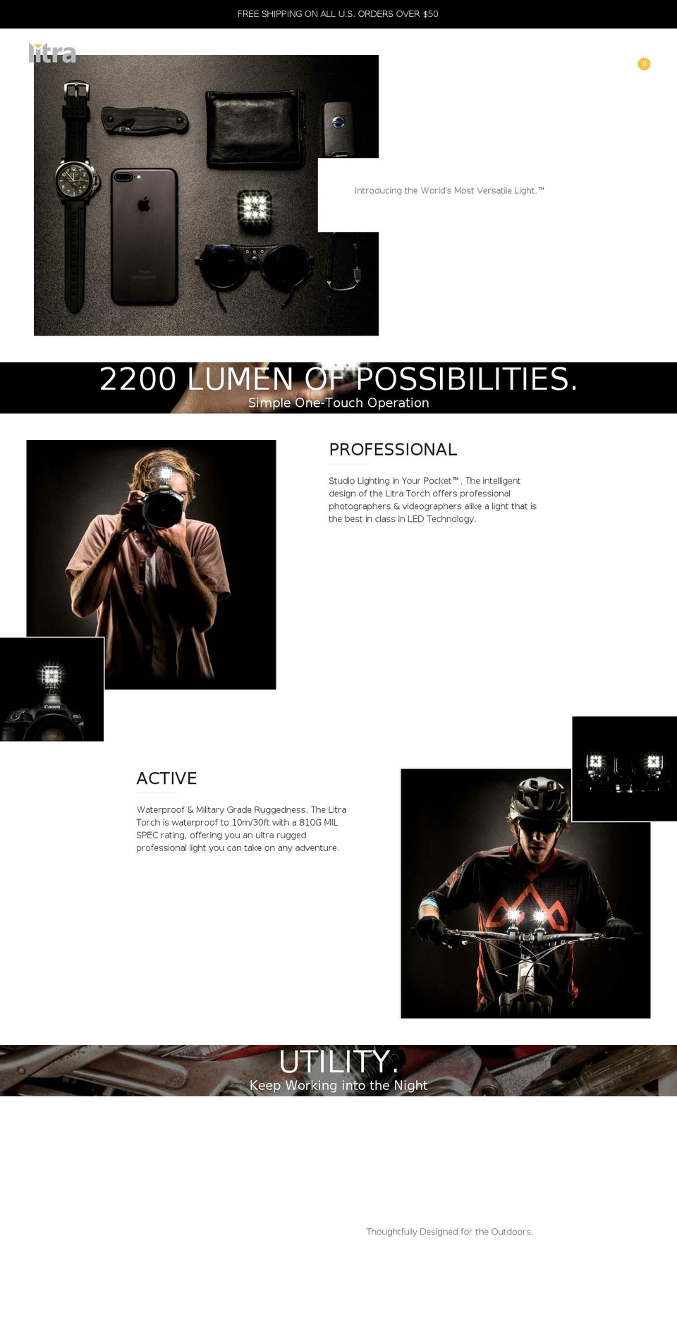 litragear.com shopify website screenshot