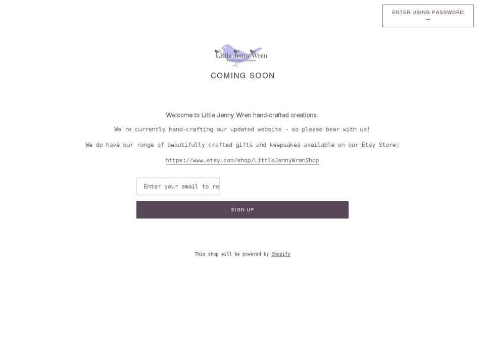 little-jenny-wren.co.uk shopify website screenshot