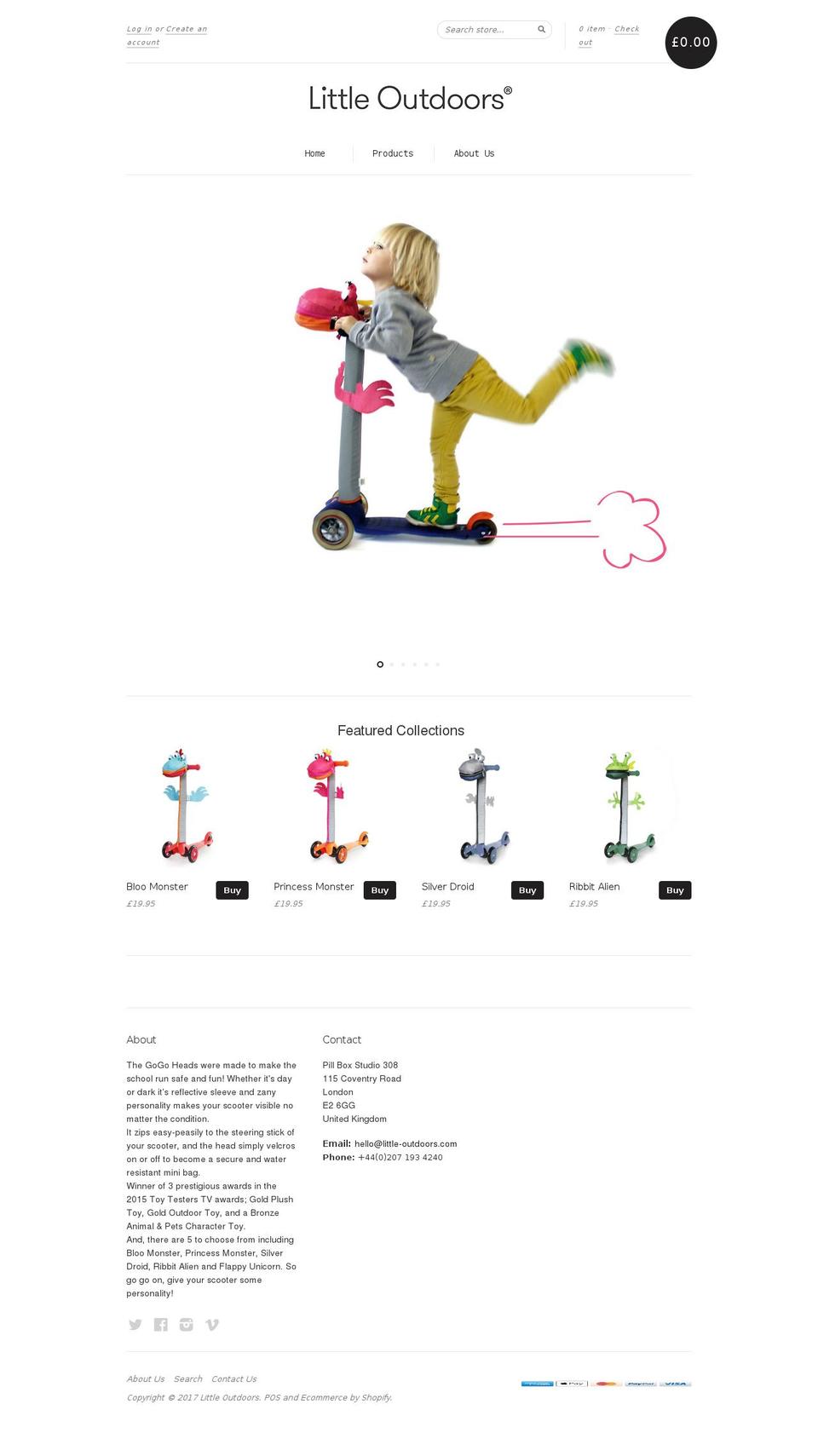 little-outdoors.com shopify website screenshot