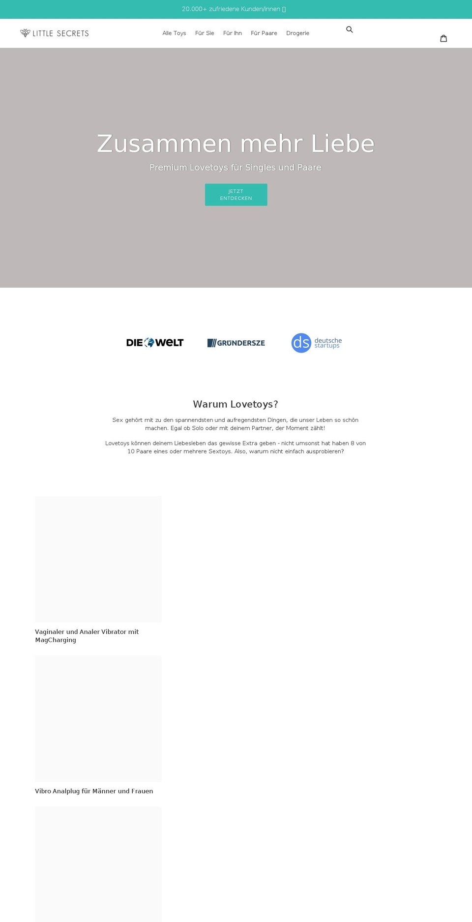 Kopie von  Shop Update Shopify theme site example little-secrets.de