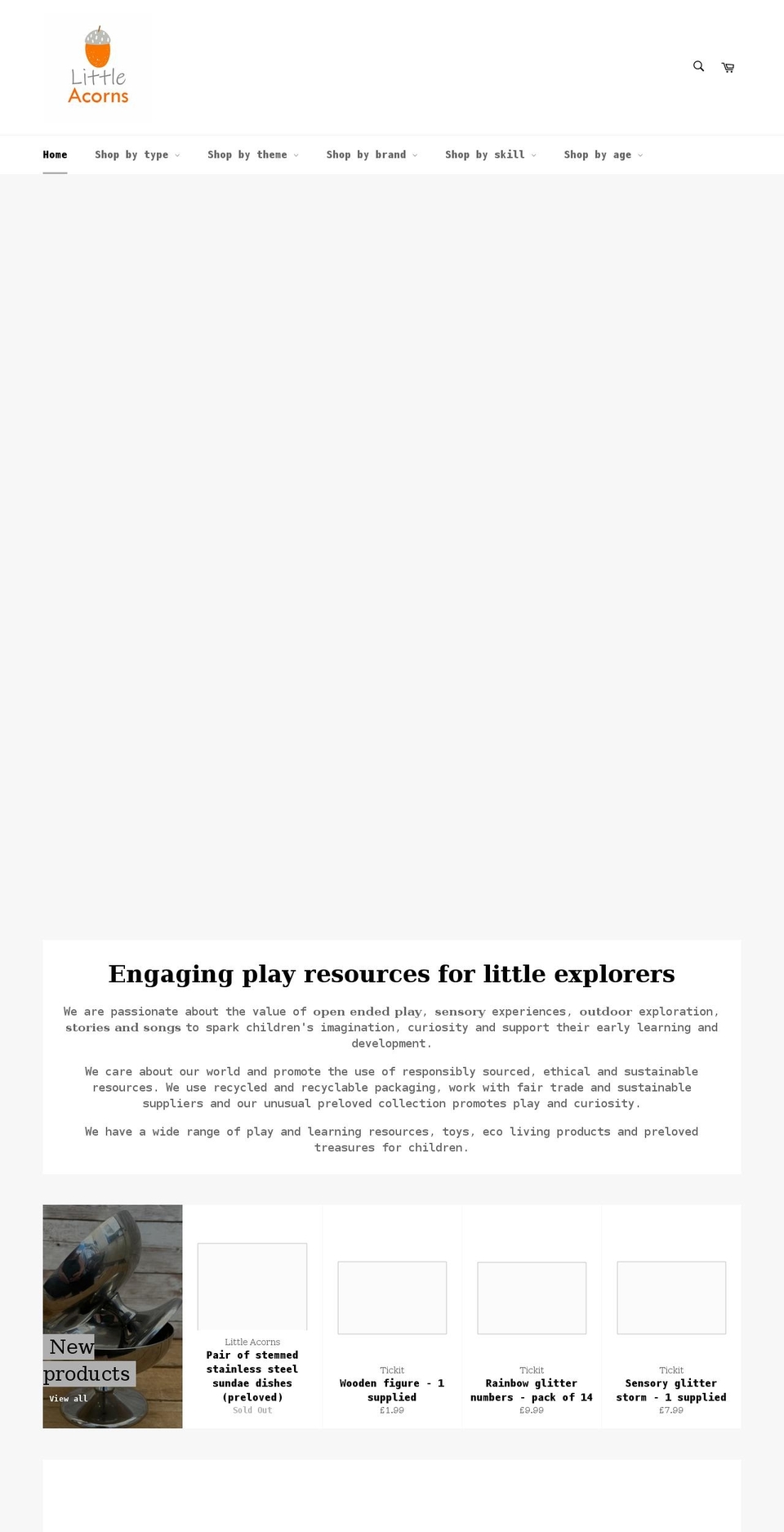 littleacornsshop.co.uk shopify website screenshot