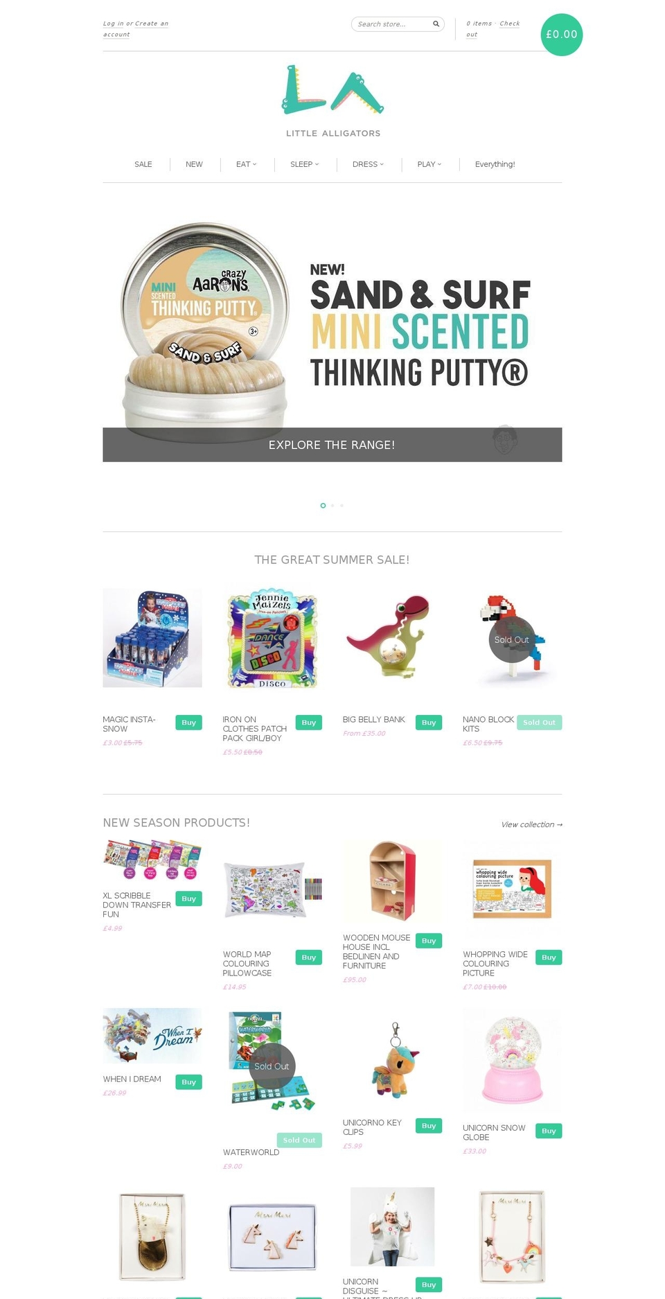 littlealligators.com — Shopify storefront screenshot