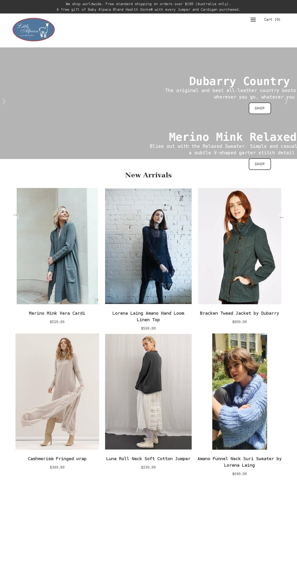 littlealpaca.com.au shopify website screenshot