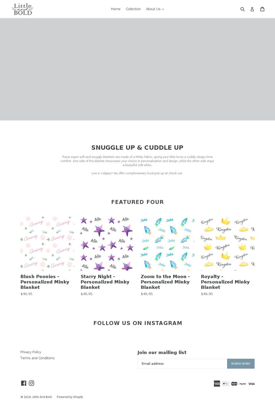 littleandbold.com — Shopify storefront screenshot