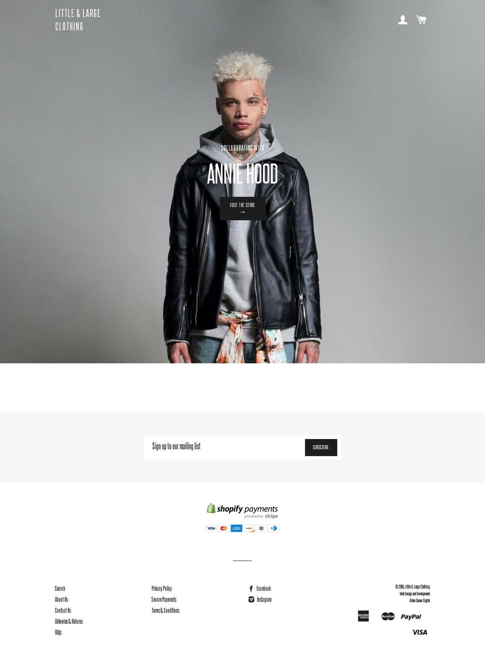 littleandlargeclothing.co.uk shopify website screenshot