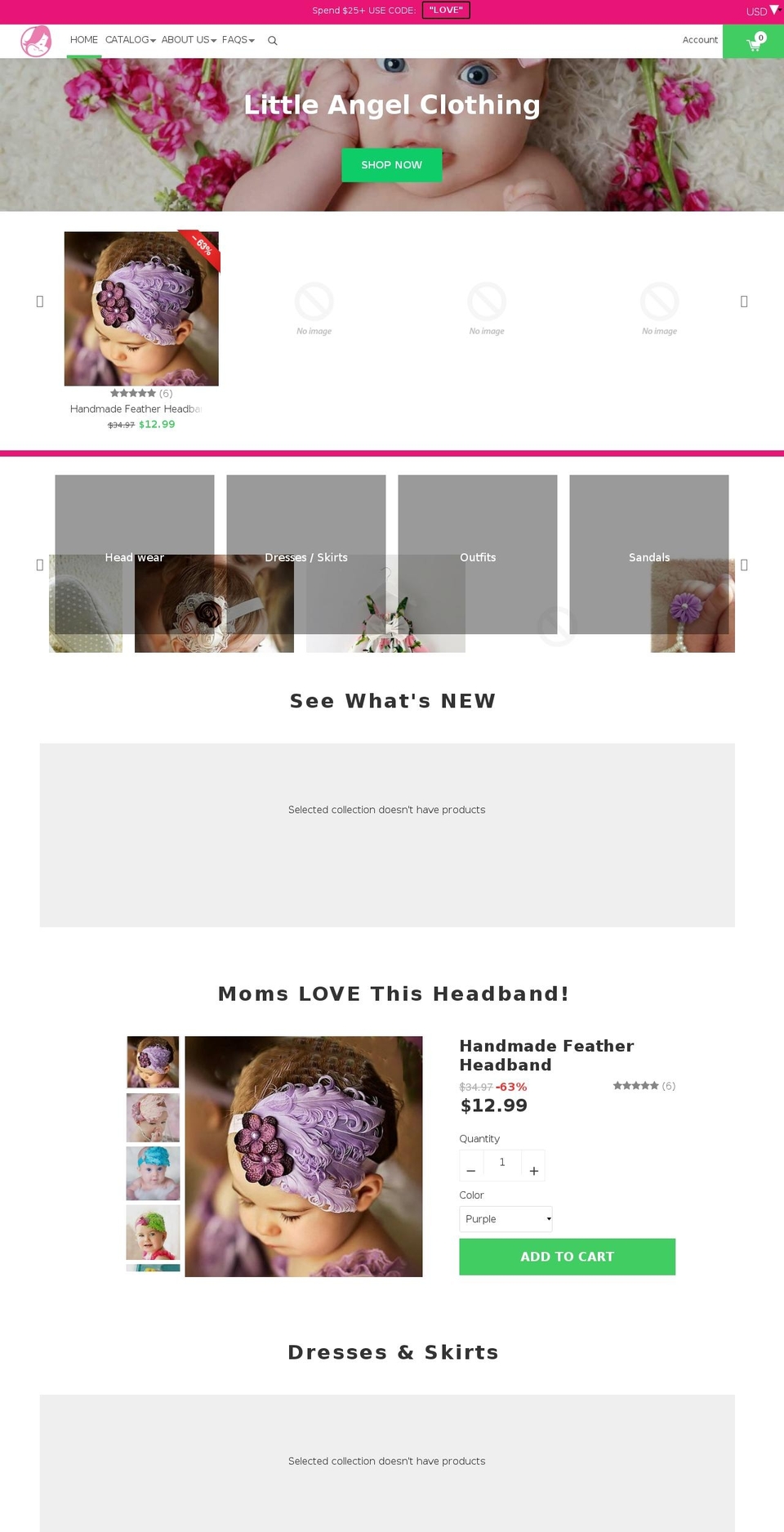 konversion-theme Shopify theme site example littleangelclothing.com