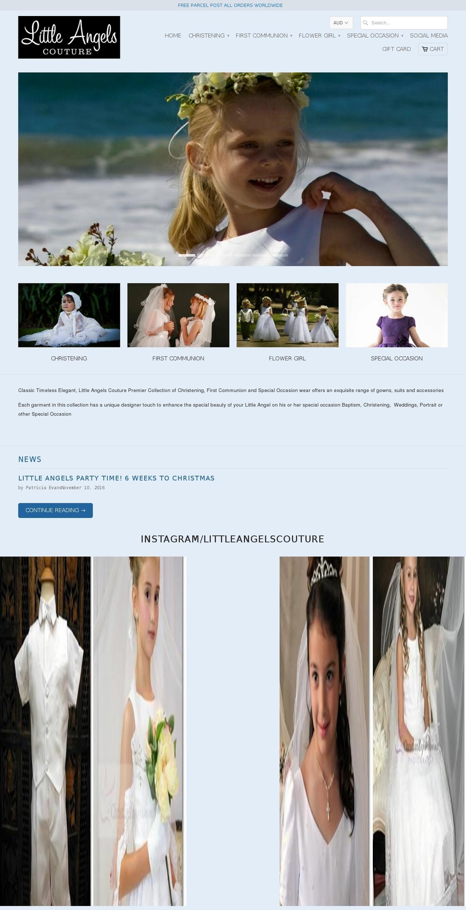 littleangelscouture.com.au shopify website screenshot