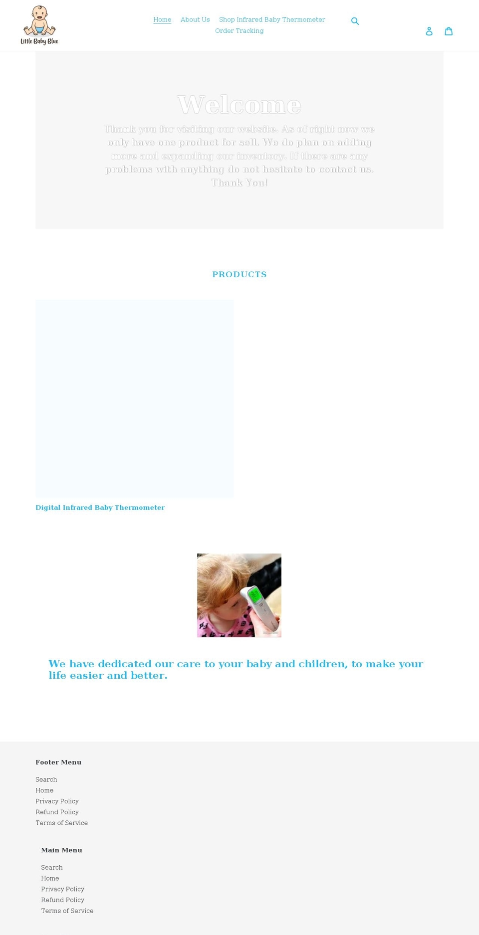 littlebabyblue.com shopify website screenshot