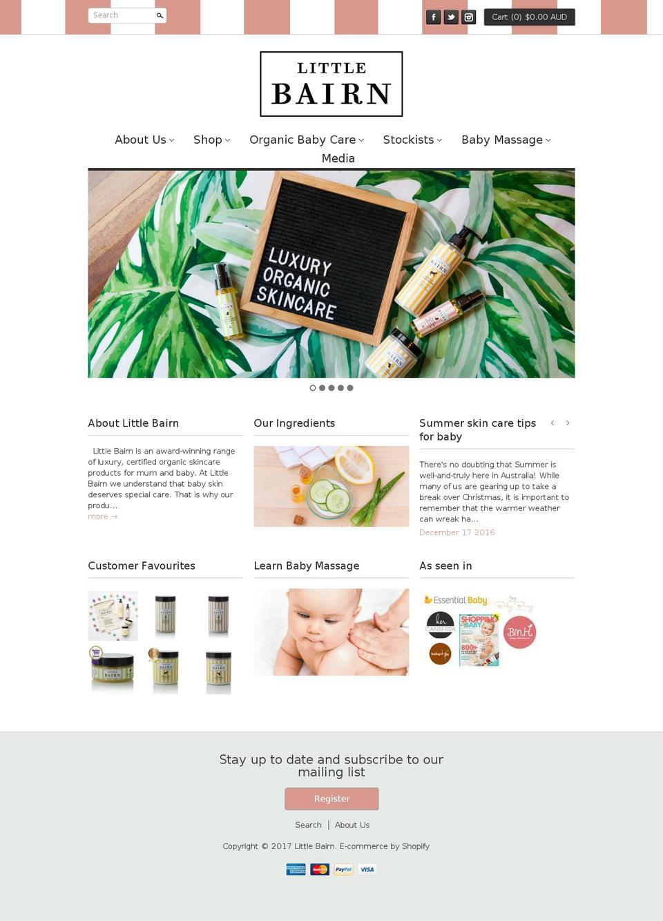 littlebairn.com.au shopify website screenshot