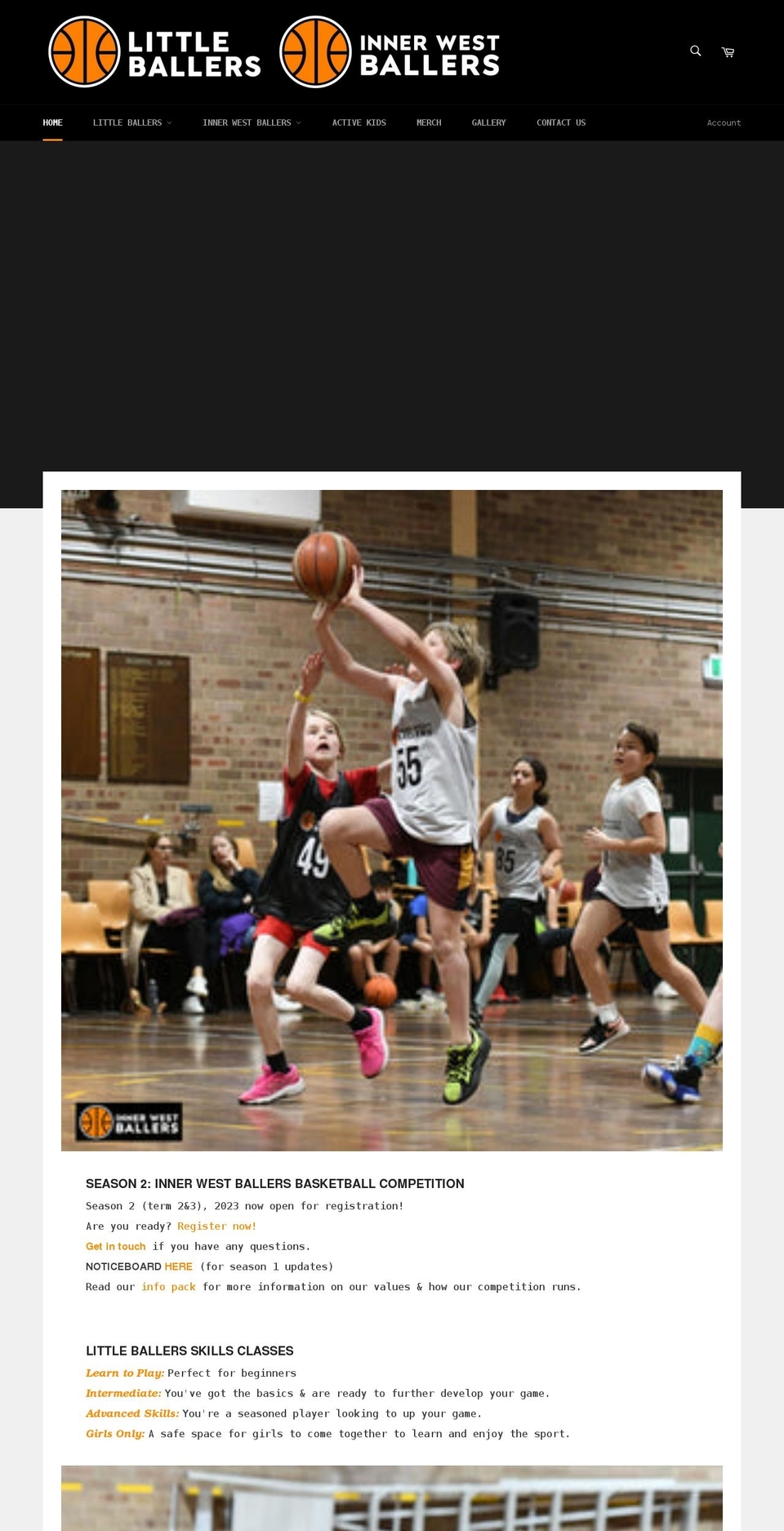 littleballers.net.au shopify website screenshot