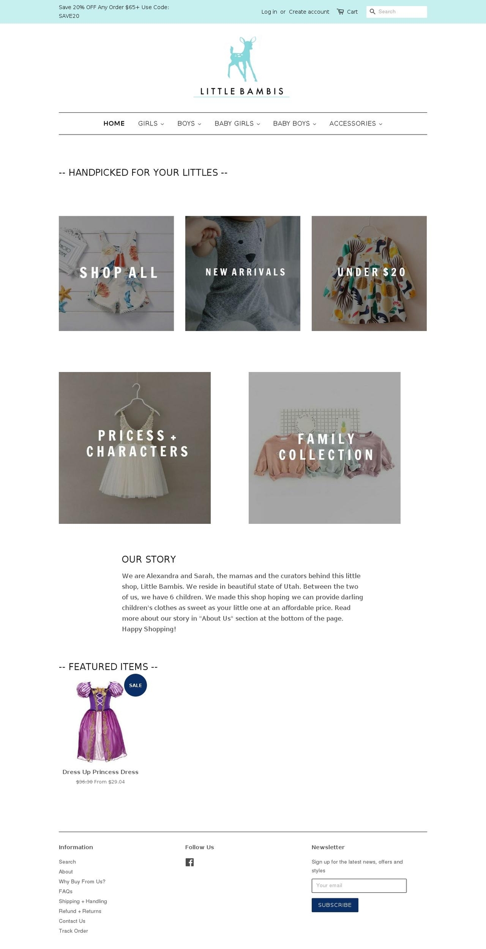 littlebambis.com — Shopify storefront screenshot