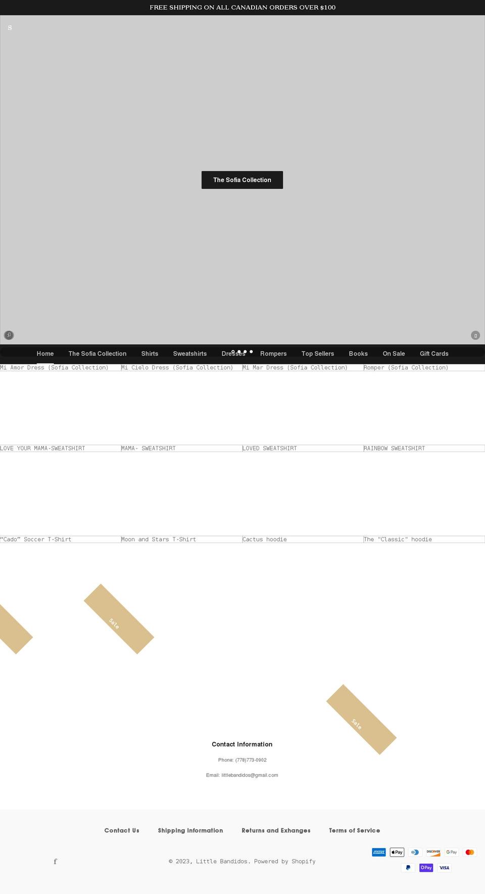 littlebandidos.ca shopify website screenshot