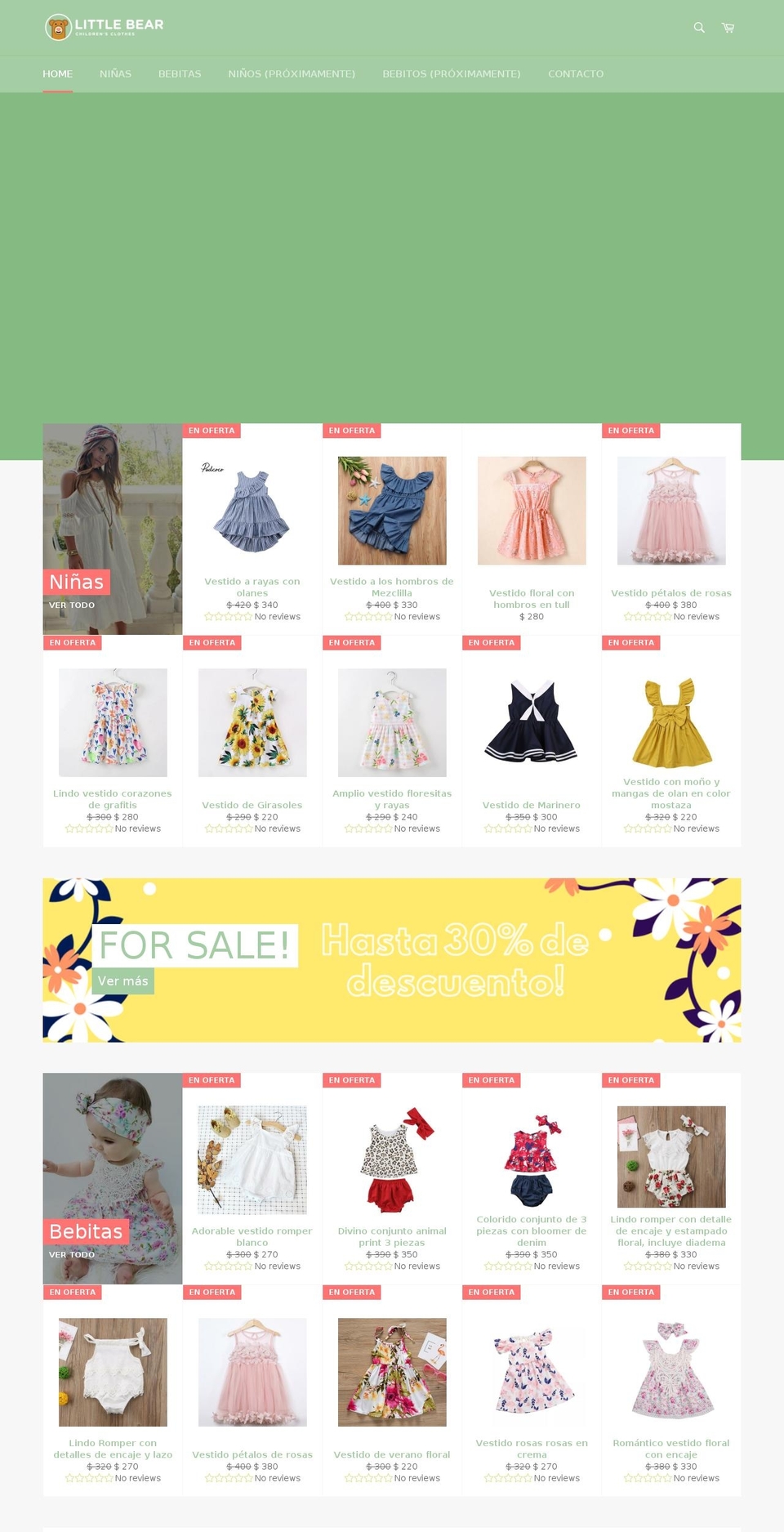 littlebearclothes.com — Shopify storefront screenshot