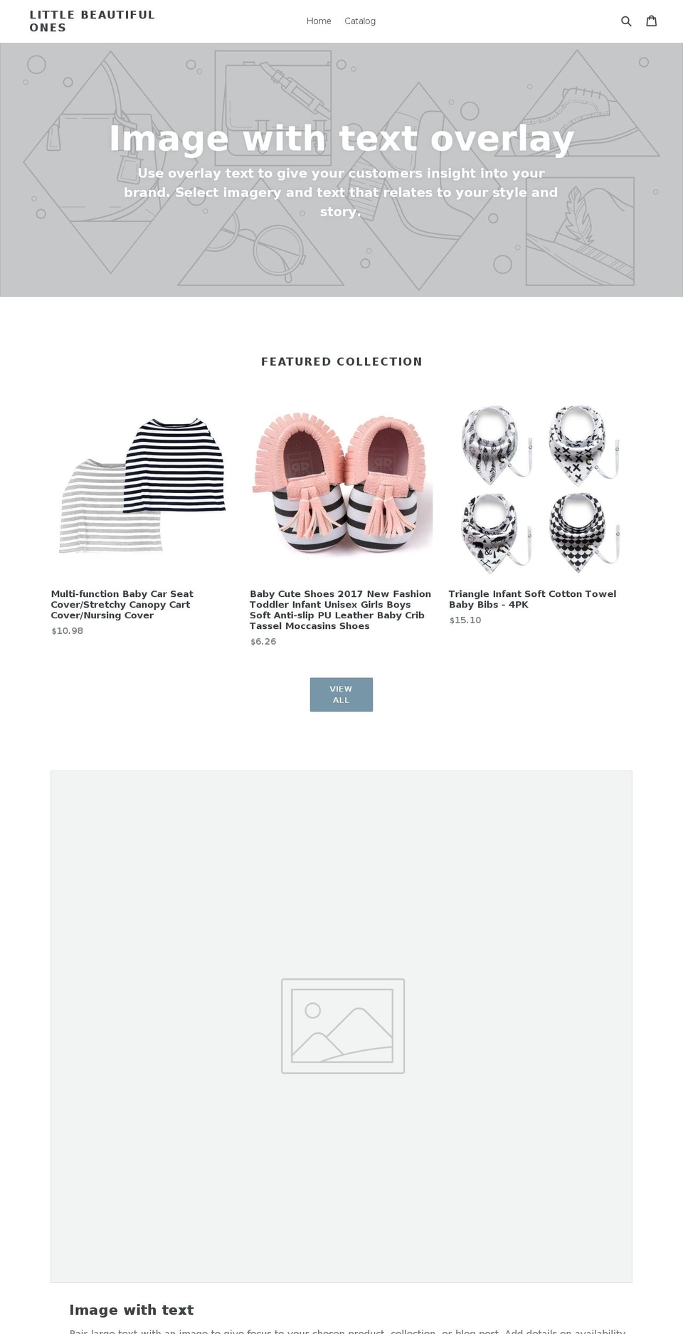 premiere Shopify theme site example littlebeautifulones.com