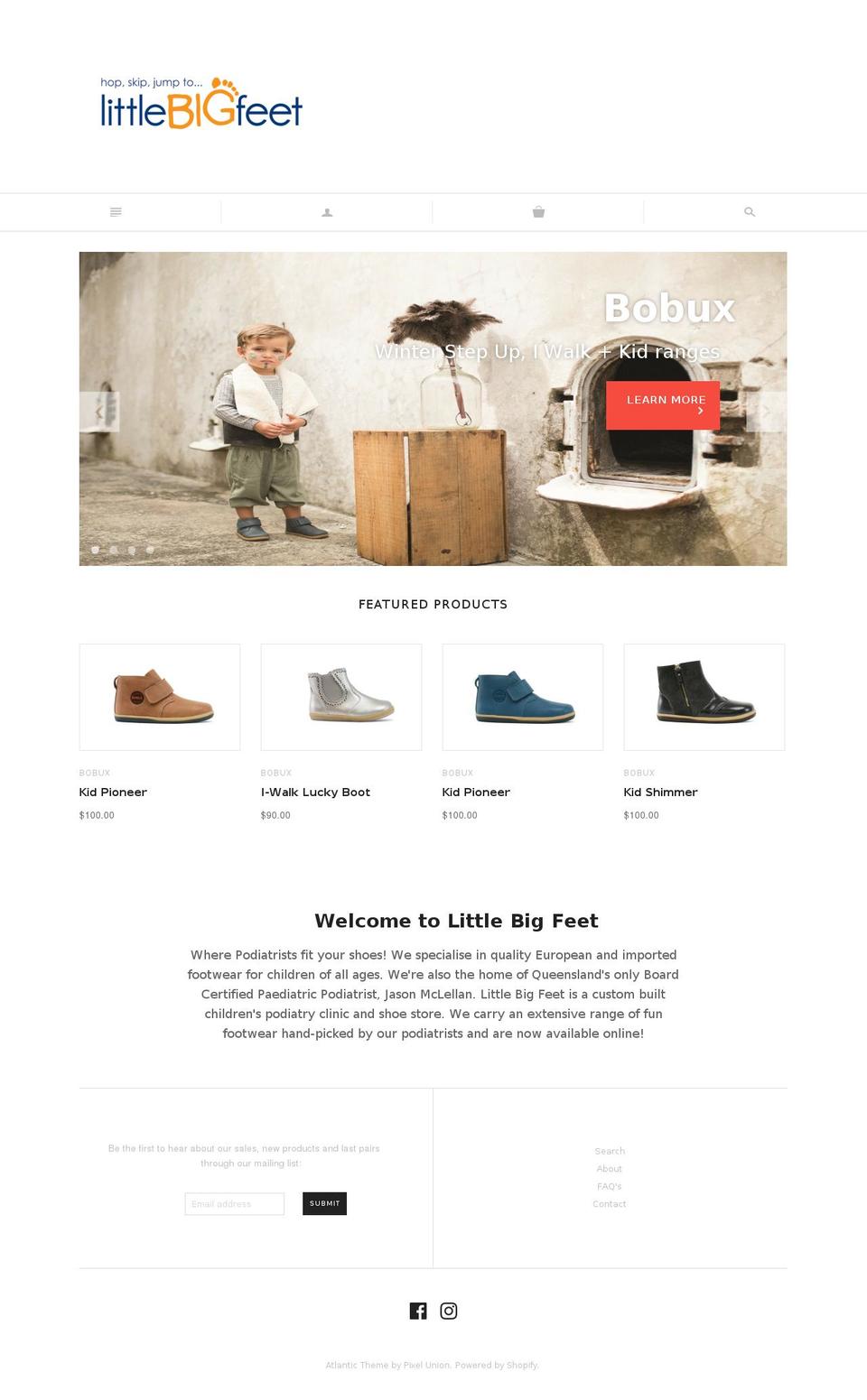 littlebigfeet.com.au shopify website screenshot